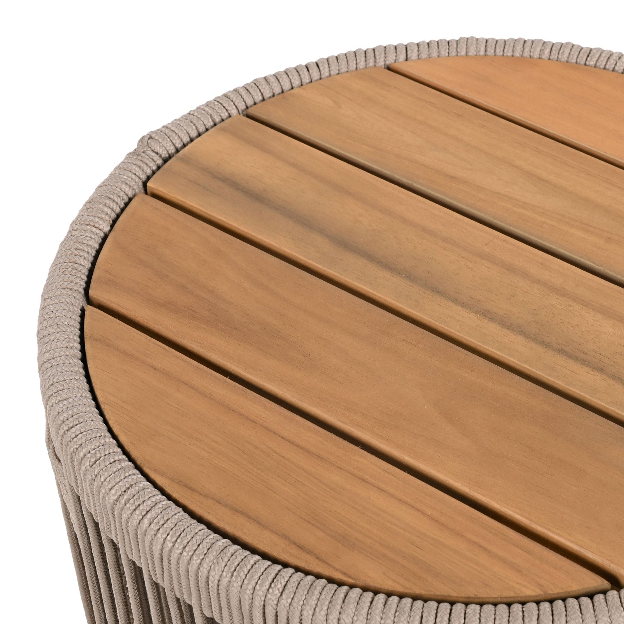 Modern Rustic Coffee Table & Side Table With Woven Rope Design (SAK56739) - Energize Trek