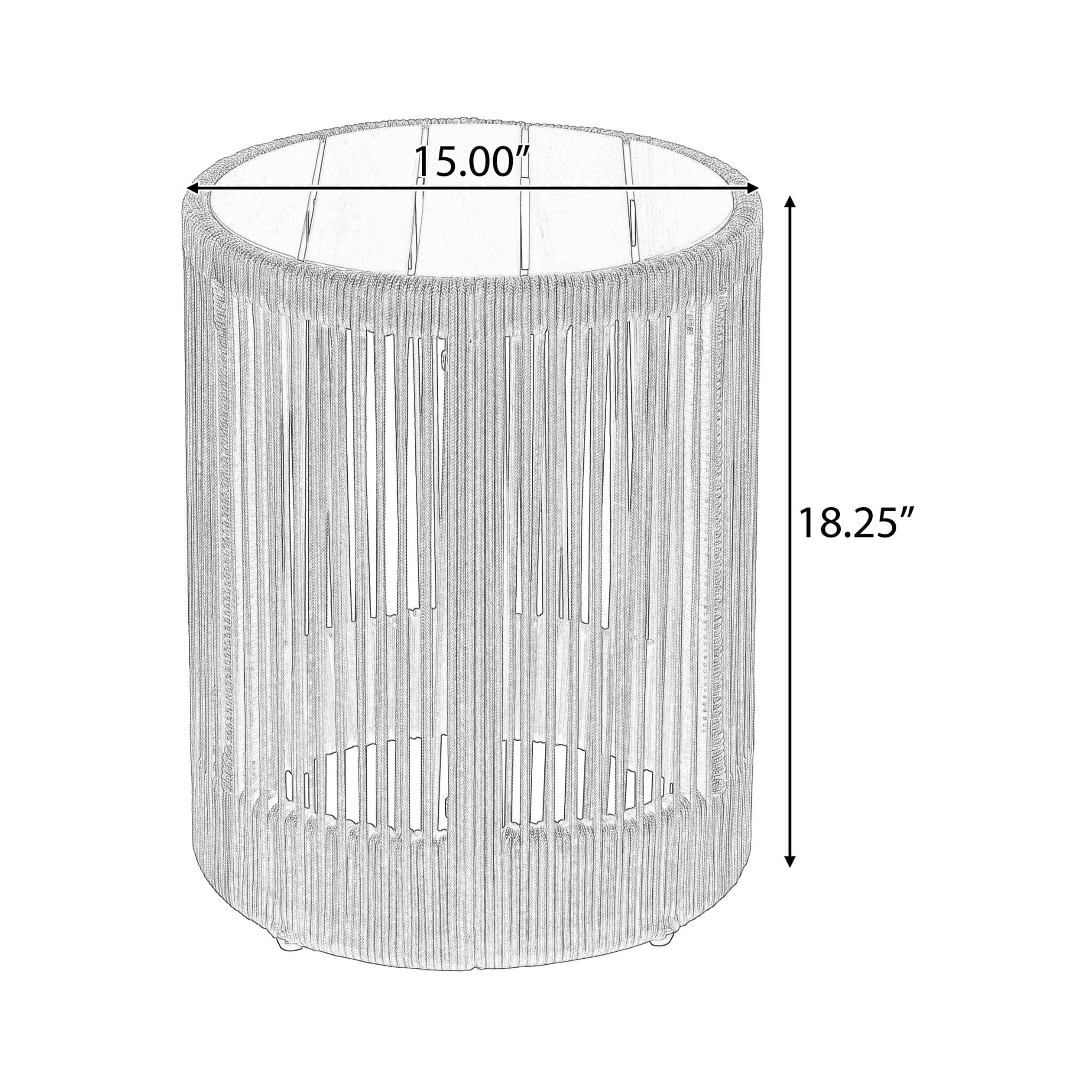 Modern Rustic Coffee Table & Side Table With Woven Rope Design (SAK56739) - Energize Trek