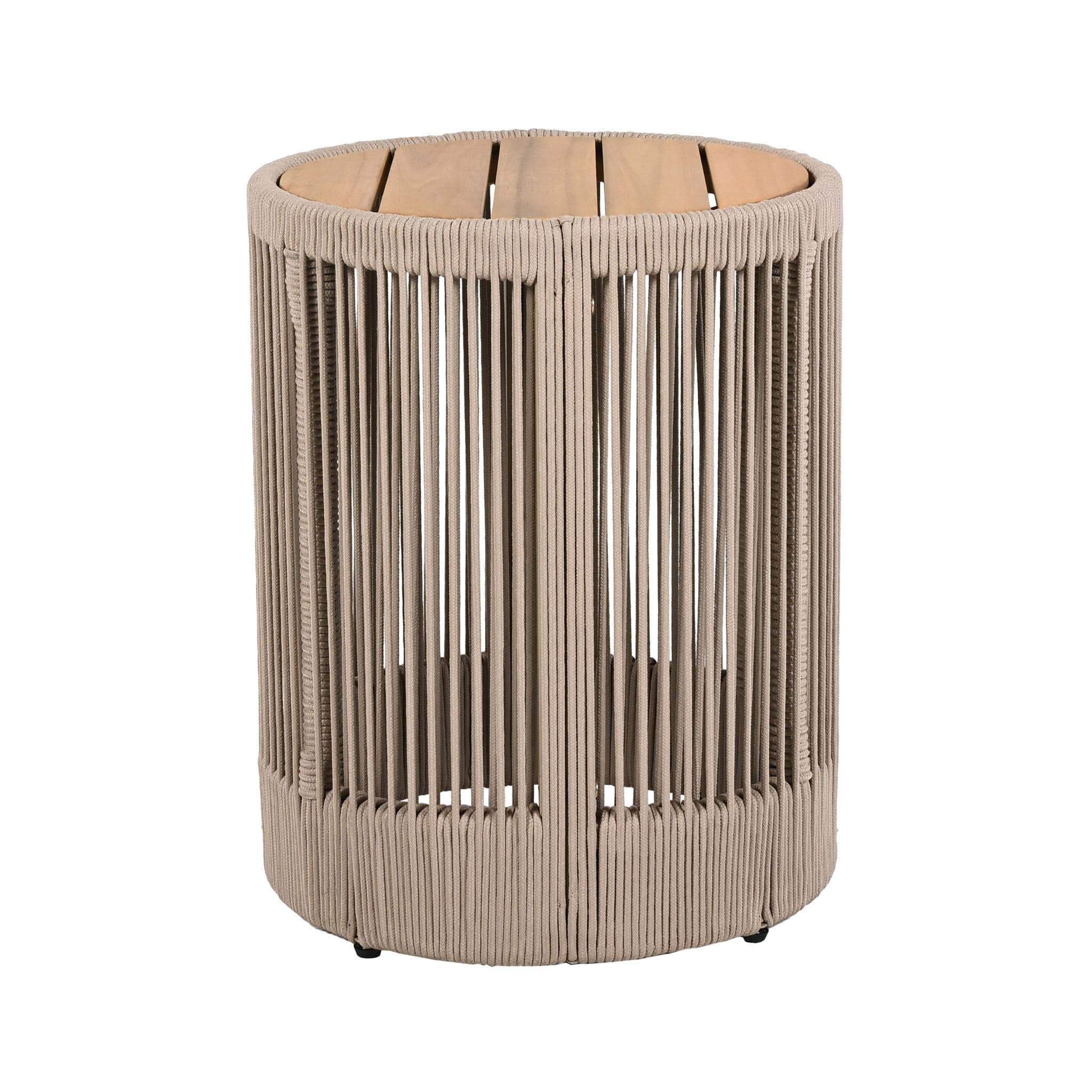 Modern Rustic Coffee Table & Side Table With Woven Rope Design (SAK56739) - Energize Trek
