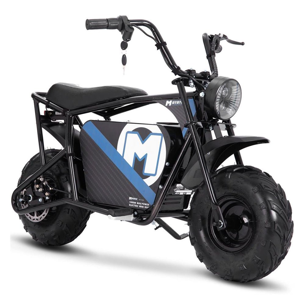 MotoTec 1000W 48V/12AH Electric Powered Mini Bike, Black (96372584) - Energize Trek