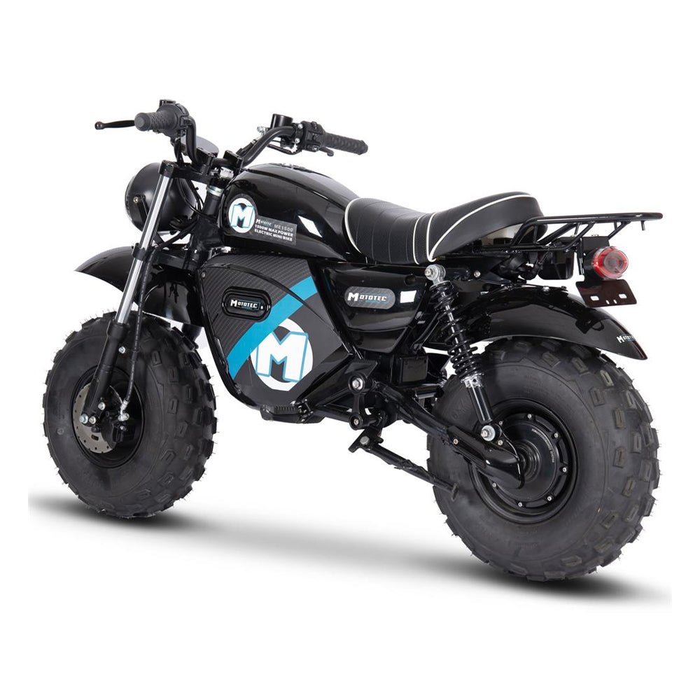 MotoTec 1500W 60V/20AH Electric Powered Mini Bike, Black (97368524) - Energize Trek