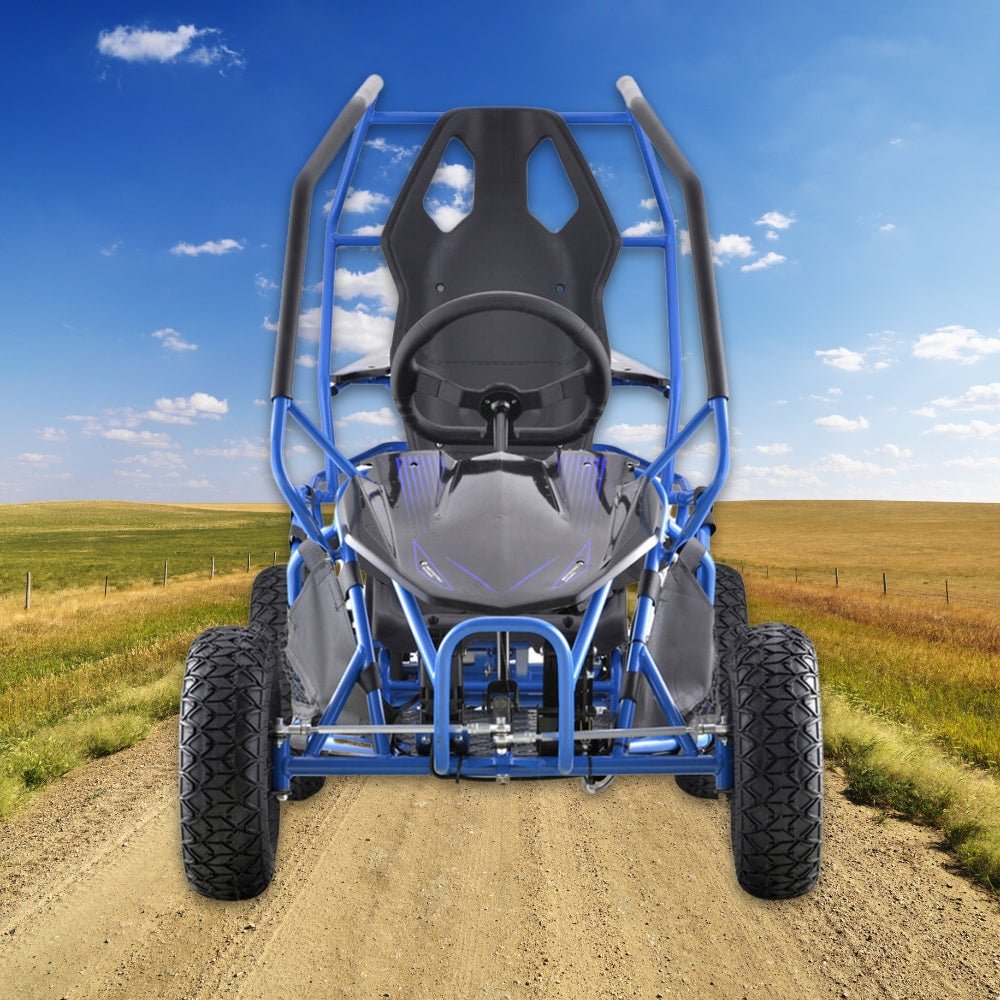 MotoTec Maverick 36V/36AH Blue Electric Motorized Go Kart, 1000W (95368142) - Energize Trek