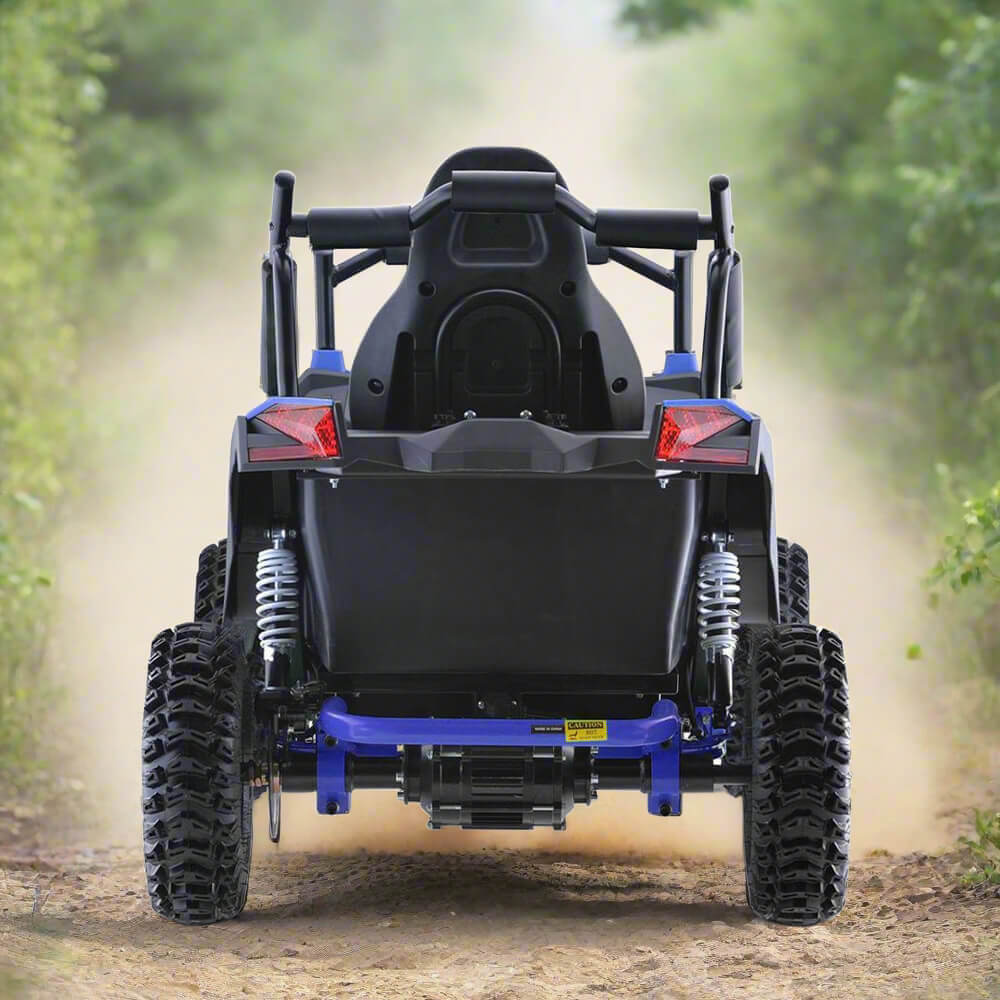 MotoTec Raider 1200W 48V/12AH Kids Electric Full Suspension UTV, Blue (93715062) - Energize Trek