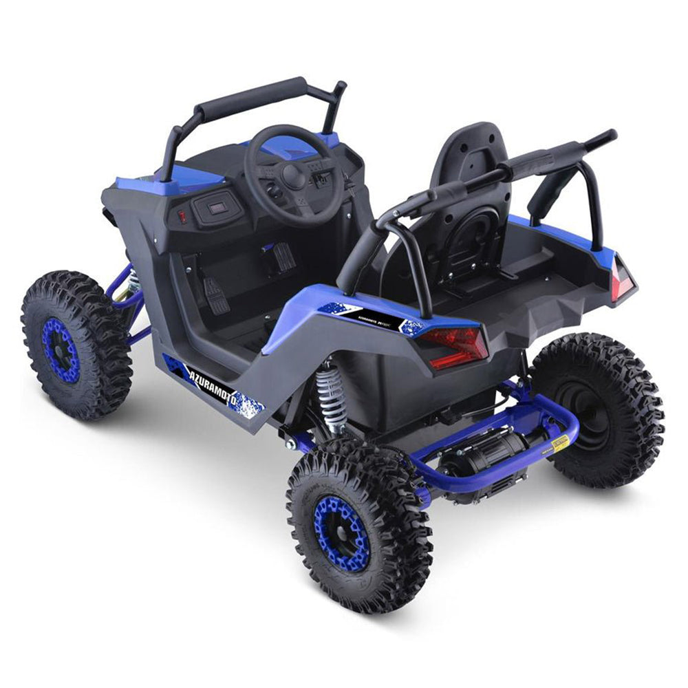 MotoTec Raider 1200W 48V/12AH Kids Electric Full Suspension UTV, Blue (93715062) - Energize Trek