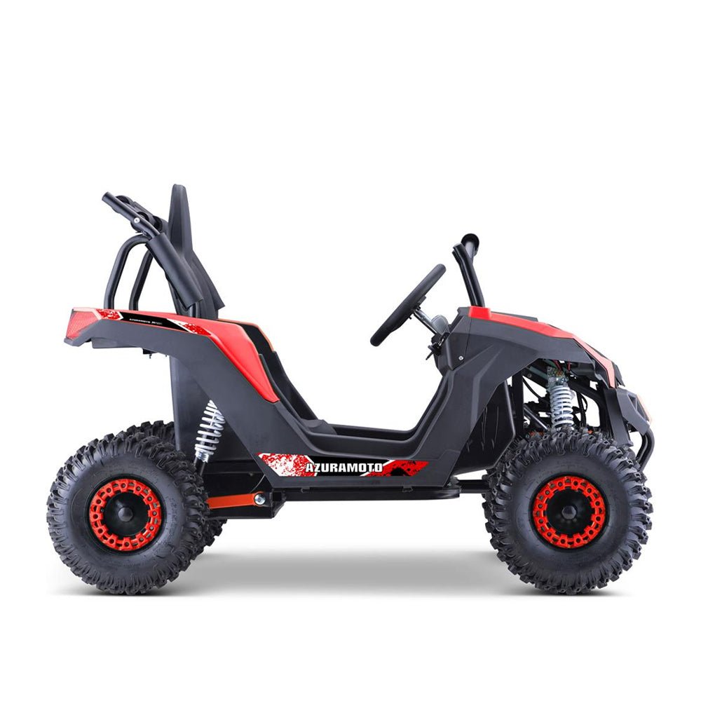 MotoTec Raider 1200W 48V/12AH Kids Electric Full Suspension UTV, Red (91735260) - Energize Trek