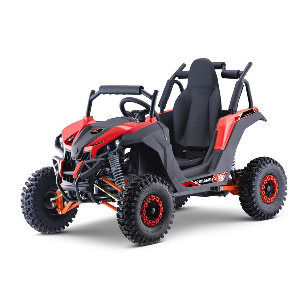 MotoTec Raider 1200W 48V/12AH Kids Electric Full Suspension UTV, Red (91735260) - Energize Trek