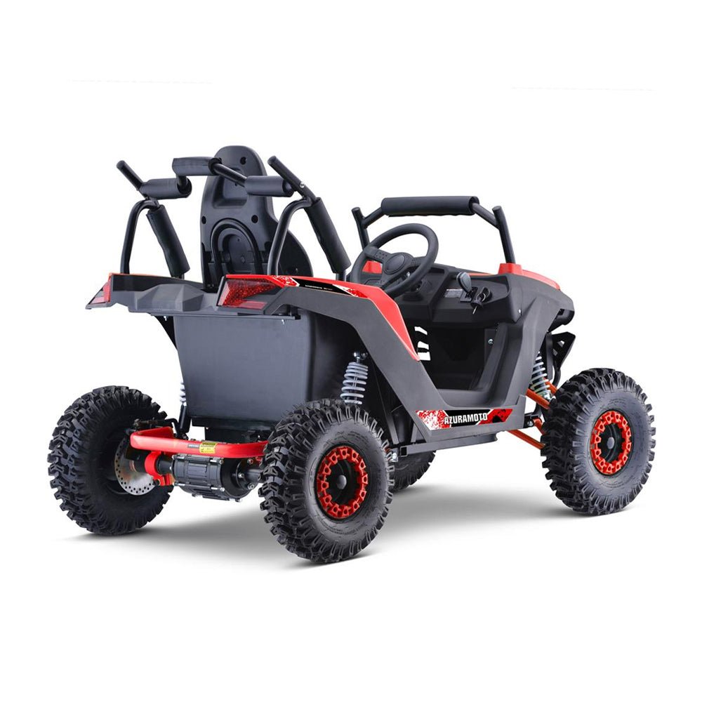 MotoTec Raider 1200W 48V/12AH Kids Electric Full Suspension UTV, Red (91735260) - Energize Trek