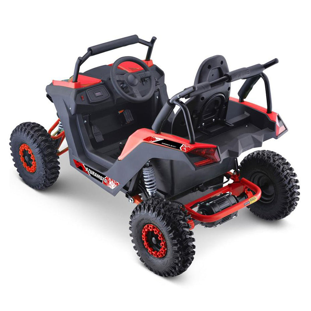 MotoTec Raider 1200W 48V/12AH Kids Electric Full Suspension UTV, Red (91735260) - Energize Trek