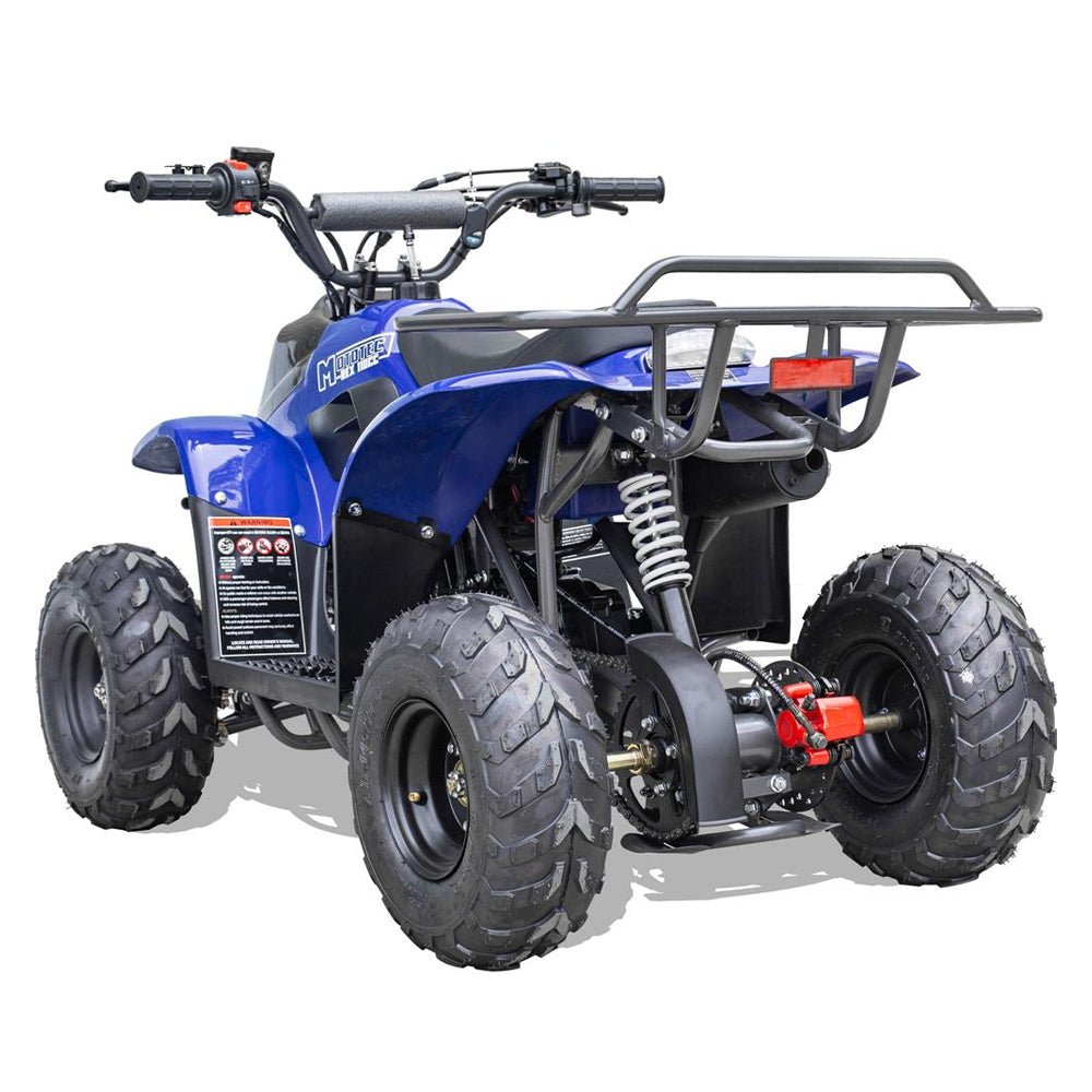 MotoTec Rex 110CC 4-Stroke Mini Kids 4 Wheeler Gas ATV Quad, Blue (91352842) - Energize Trek