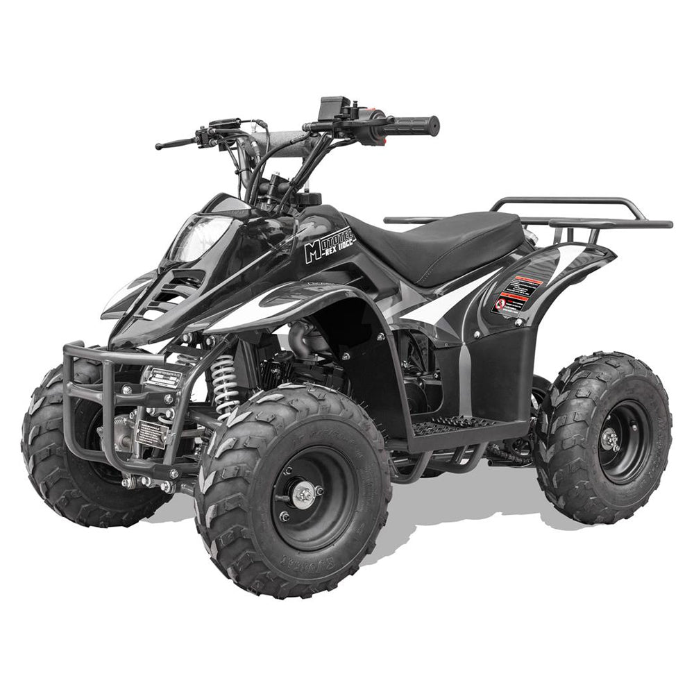 MotoTec Rex 110CC 4-Stroke Mini Kids 4 Wheeler Gas ATV Quad, Black (95316842) - Energize Trek