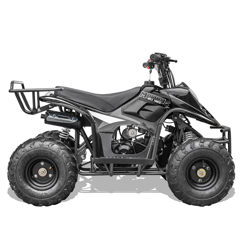 MotoTec Rex 110CC 4-Stroke Mini Kids 4 Wheeler Gas ATV Quad, Black (95316842) - Energize Trek