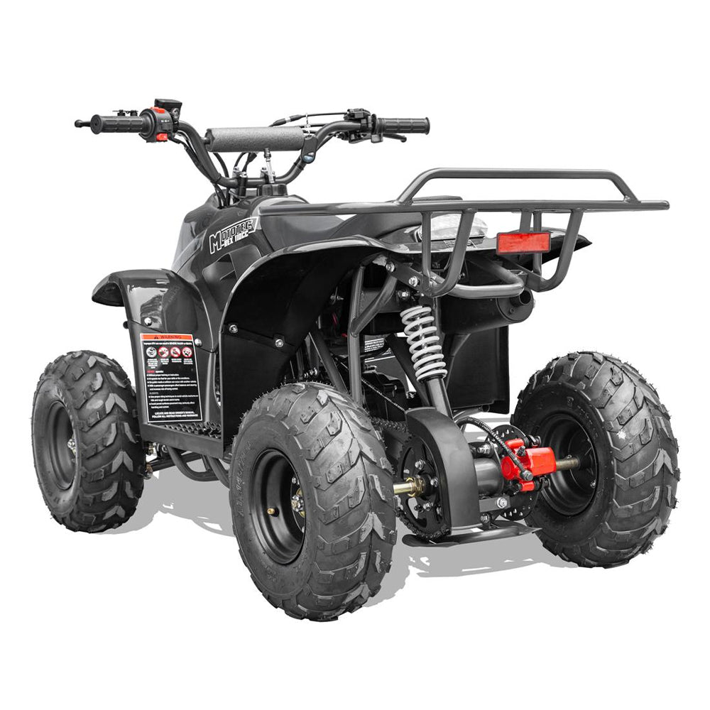 MotoTec Rex 110CC 4-Stroke Mini Kids 4 Wheeler Gas ATV Quad, Black (95316842) - Energize Trek