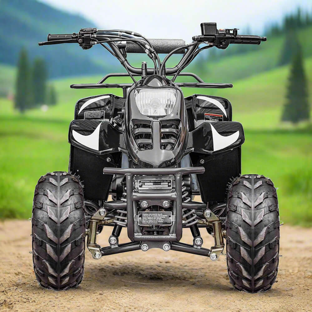 MotoTec Rex 110CC 4-Stroke Mini Kids 4 Wheeler Gas ATV Quad, Black (95316842) - Energize Trek
