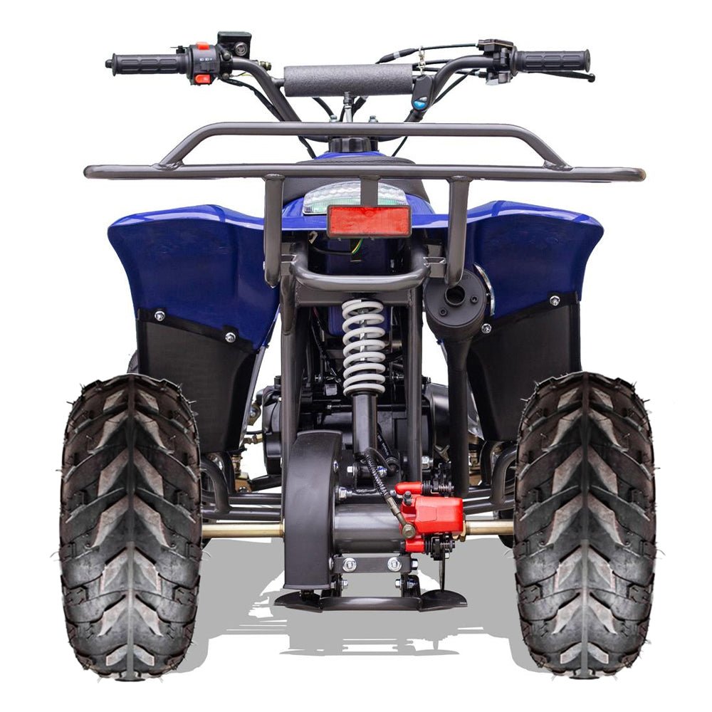 MotoTec Rex 110CC 4-Stroke Mini Kids 4 Wheeler Gas ATV Quad, Blue (91352842) - Energize Trek