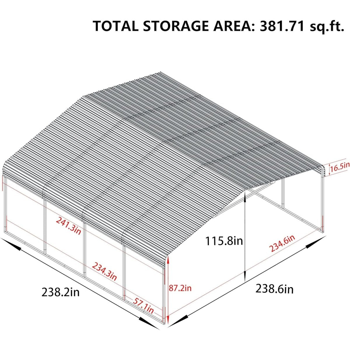[20x20FT] MPT Extra Large Premium Heavy Duty Outdoor Metal Carport Shelter (SAK97425) - Energize Trek