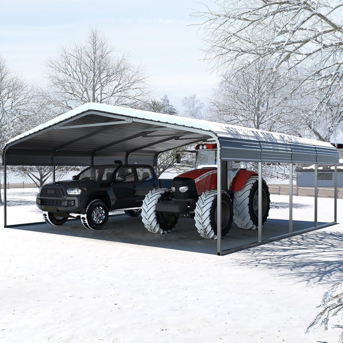[20x20FT] MPT Extra Large Premium Heavy Duty Outdoor Metal Carport Shelter (SAK97425) - Energize Trek