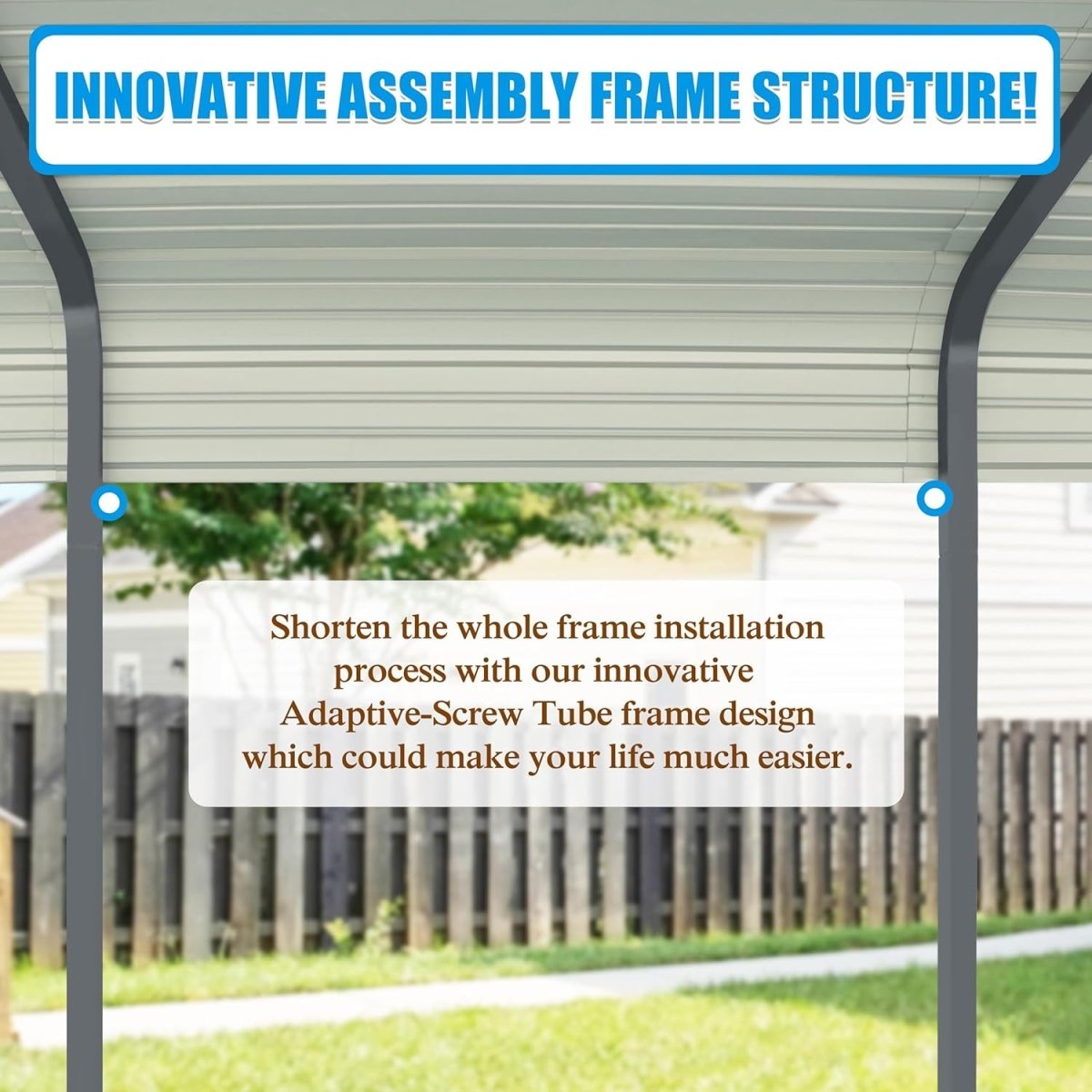 [20x20FT] MPT Extra Large Premium Heavy Duty Outdoor Metal Carport Shelter (SAK97425) - Energize Trek