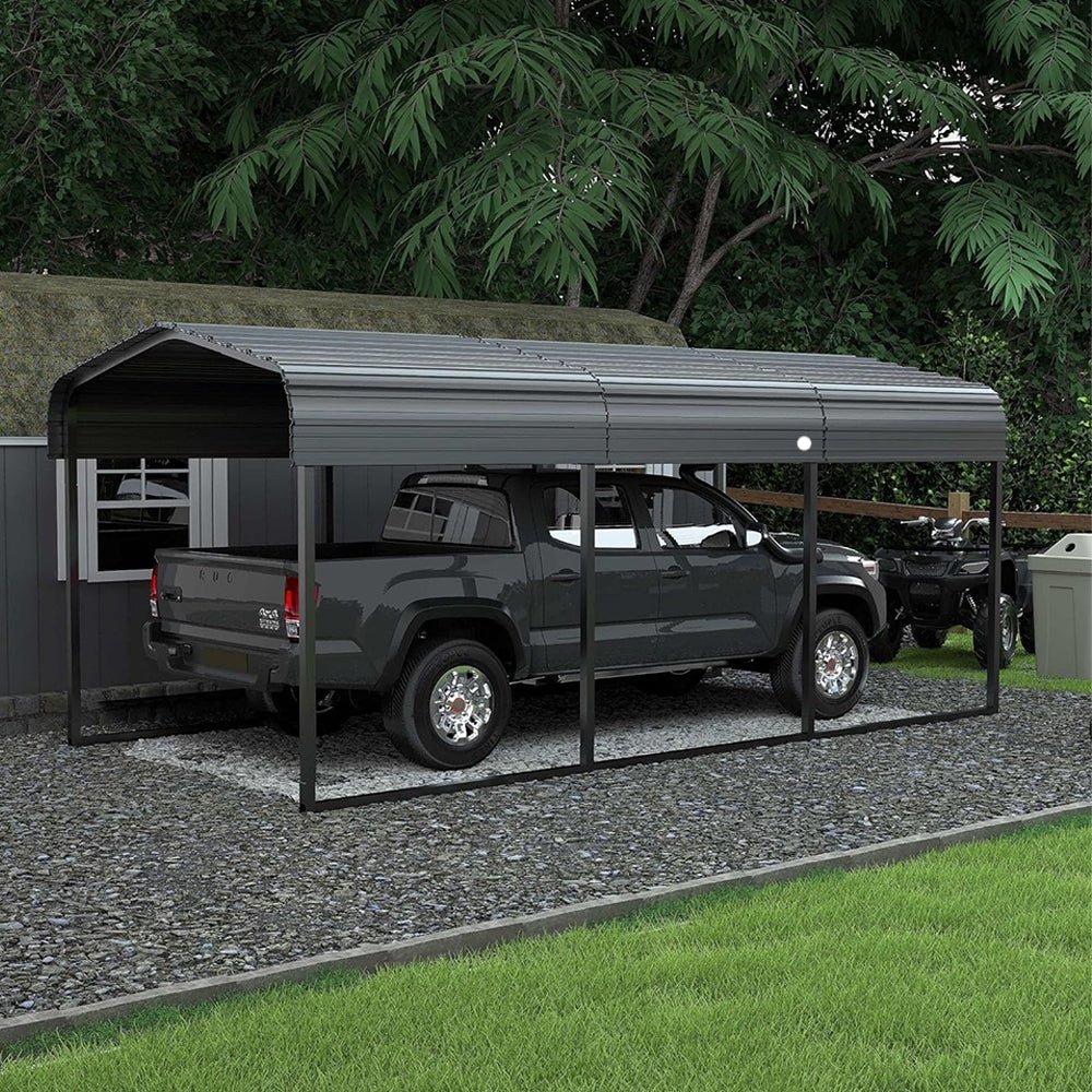 [10x15FT] MPT Large Heavy Duty Outdoor Metal Carport For Cars, Trucks And Boats (SAK95738) - Energize Trek