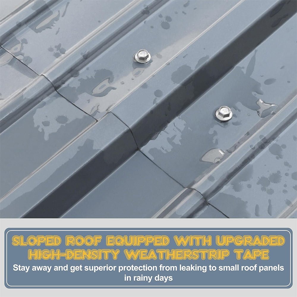 [12x20FT] MPT Premium Heavy Duty Outdoor Canopy Garage Shelter With Galvanized Metal Roof (SAK91523) - Energize Trek