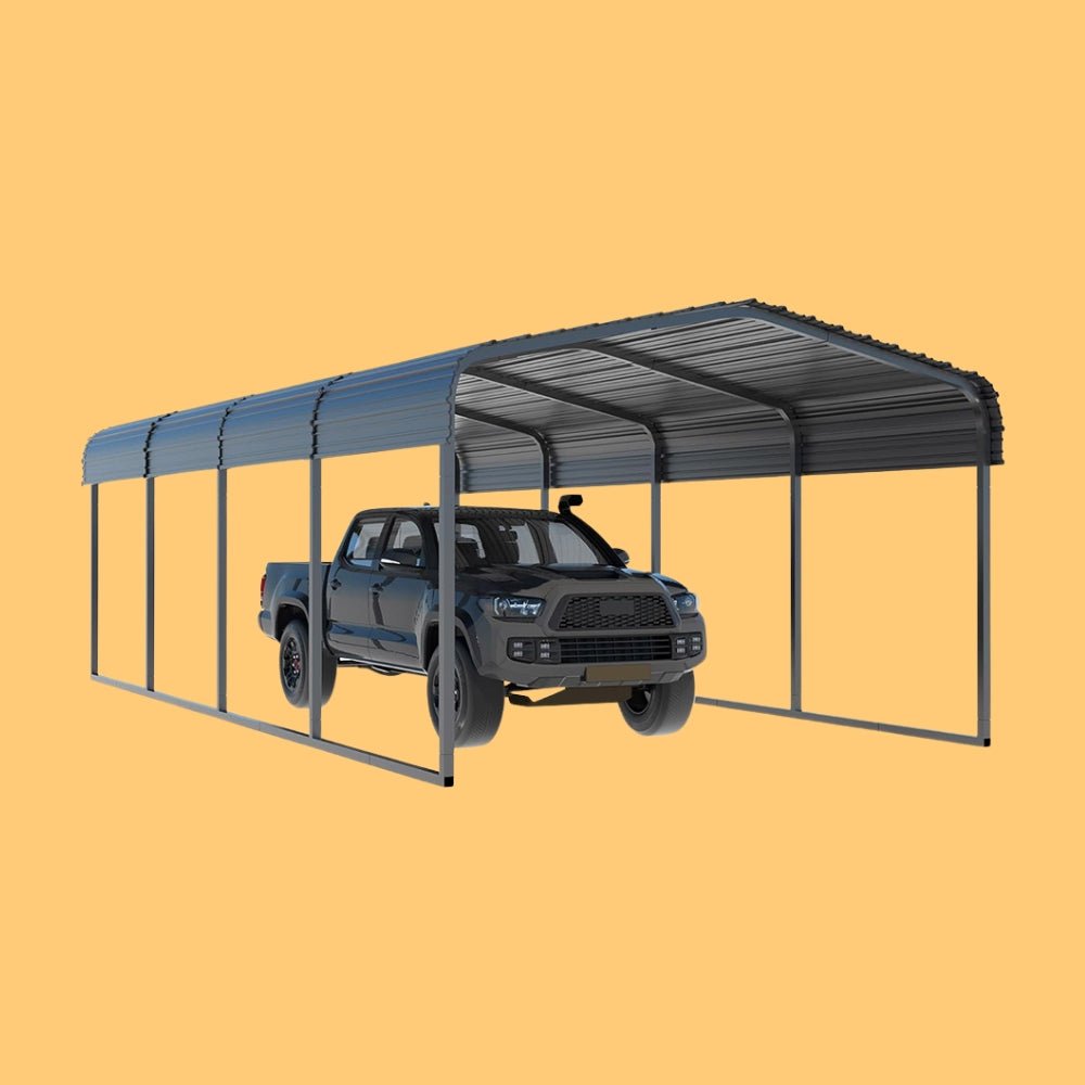 [12x20FT] MPT Premium Heavy Duty Outdoor Canopy Garage Shelter With Galvanized Metal Roof (SAK91523) - Energize Trek