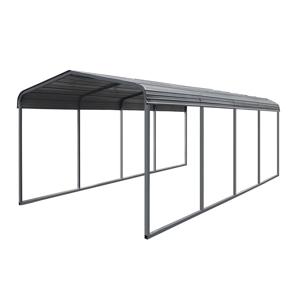 [12x20FT] MPT Premium Heavy Duty Outdoor Canopy Garage Shelter With Galvanized Metal Roof (SAK91523) - Energize Trek