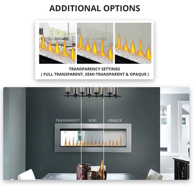 Napoleon Clearion Elite 60 Fully Recessed See Thru Wall Mounted Electric Fireplace, 60" [NEFBD60HE] (SAK31716) - Energize Trek