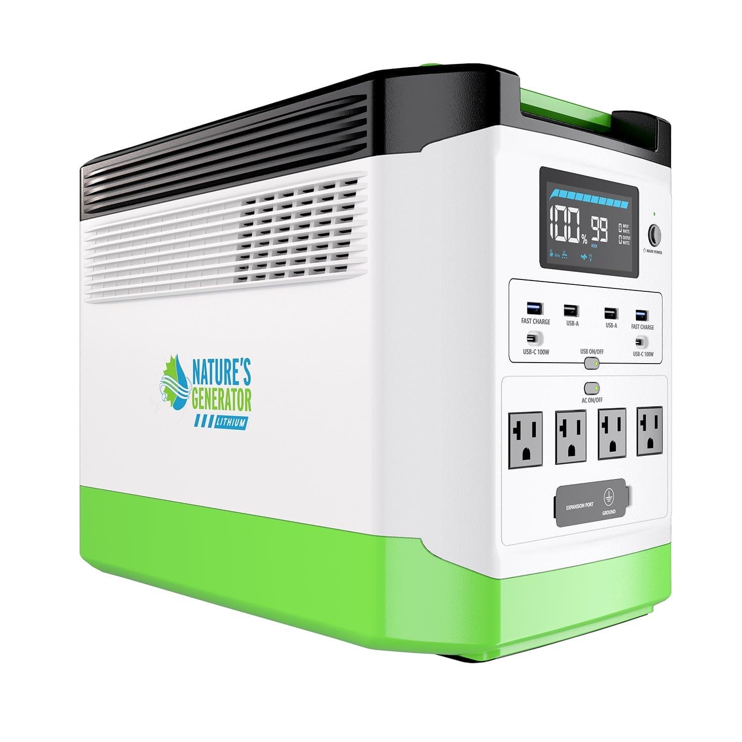 Nature's Generator Lithium 1800 Solar Generator and Transfer Switch - Energize Trek