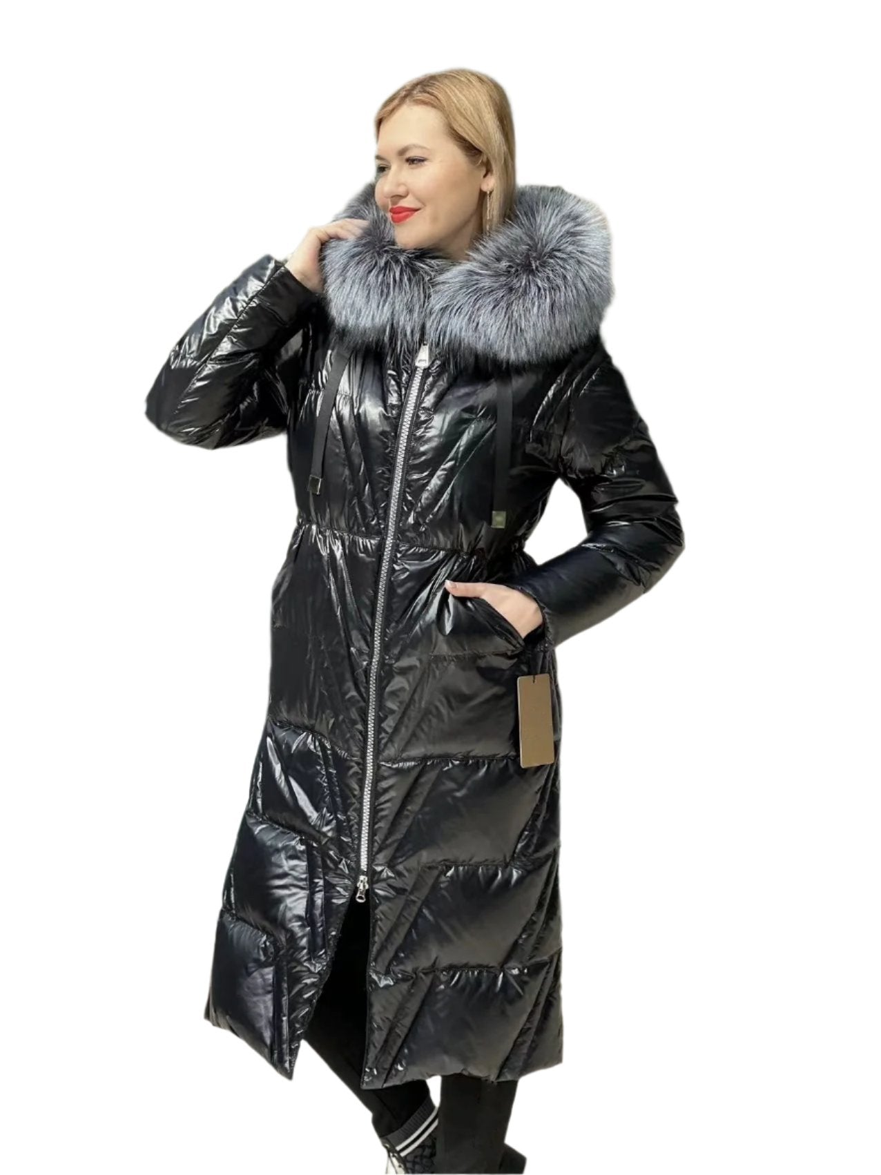 Genuine Silver Fox Fur Down Fill Coat - Energize Trek