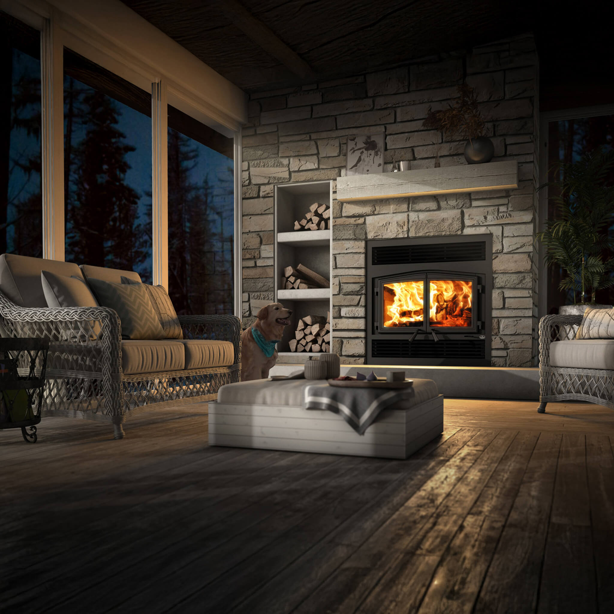 Osburn Stratford II Wood-Burning Fireplace Insert [OB04007] (SAK31578) - Energize Trek