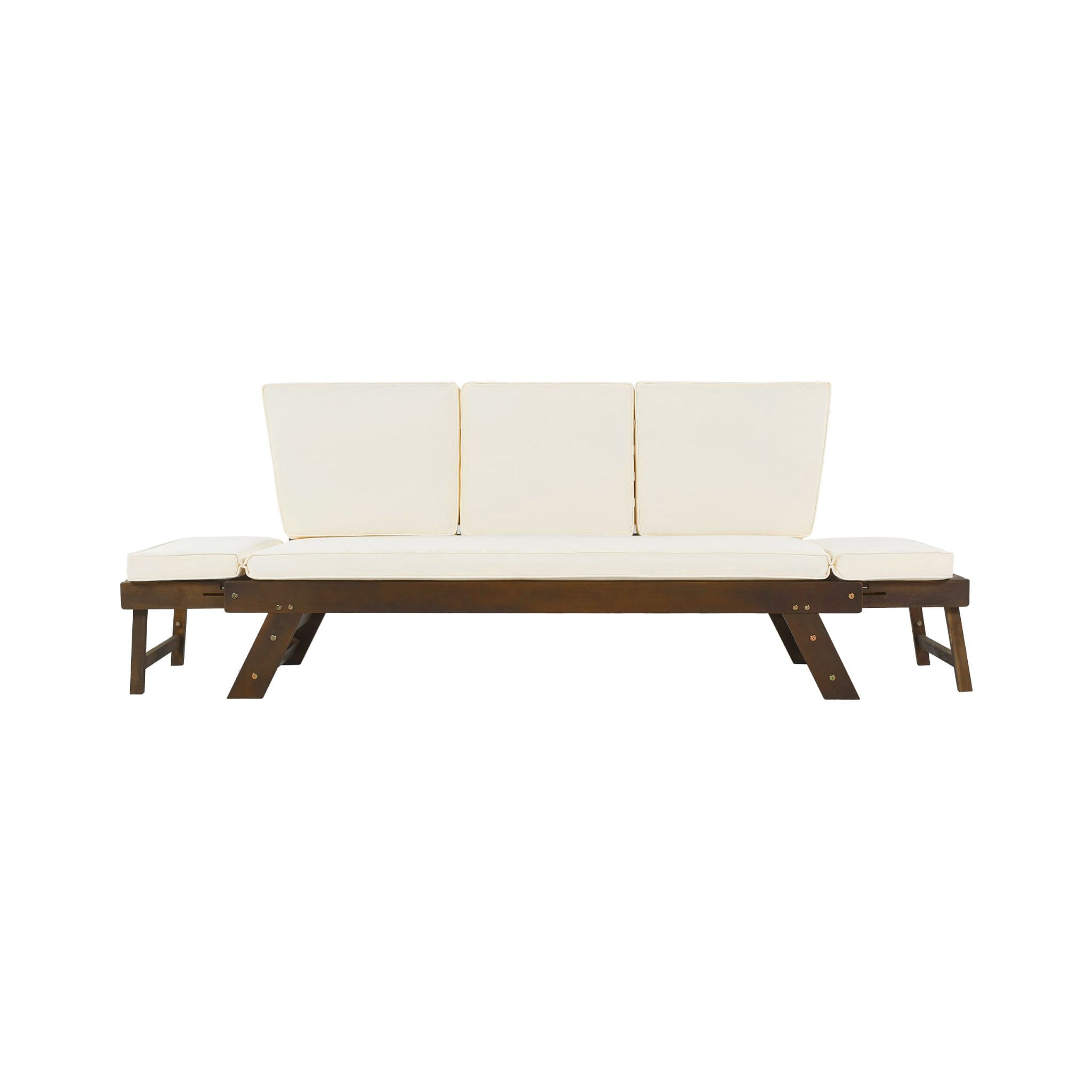 Outdoor Adjustable Wooden Patio Daybed Sofa With Cushions (SAK41345) - Energize Trek
