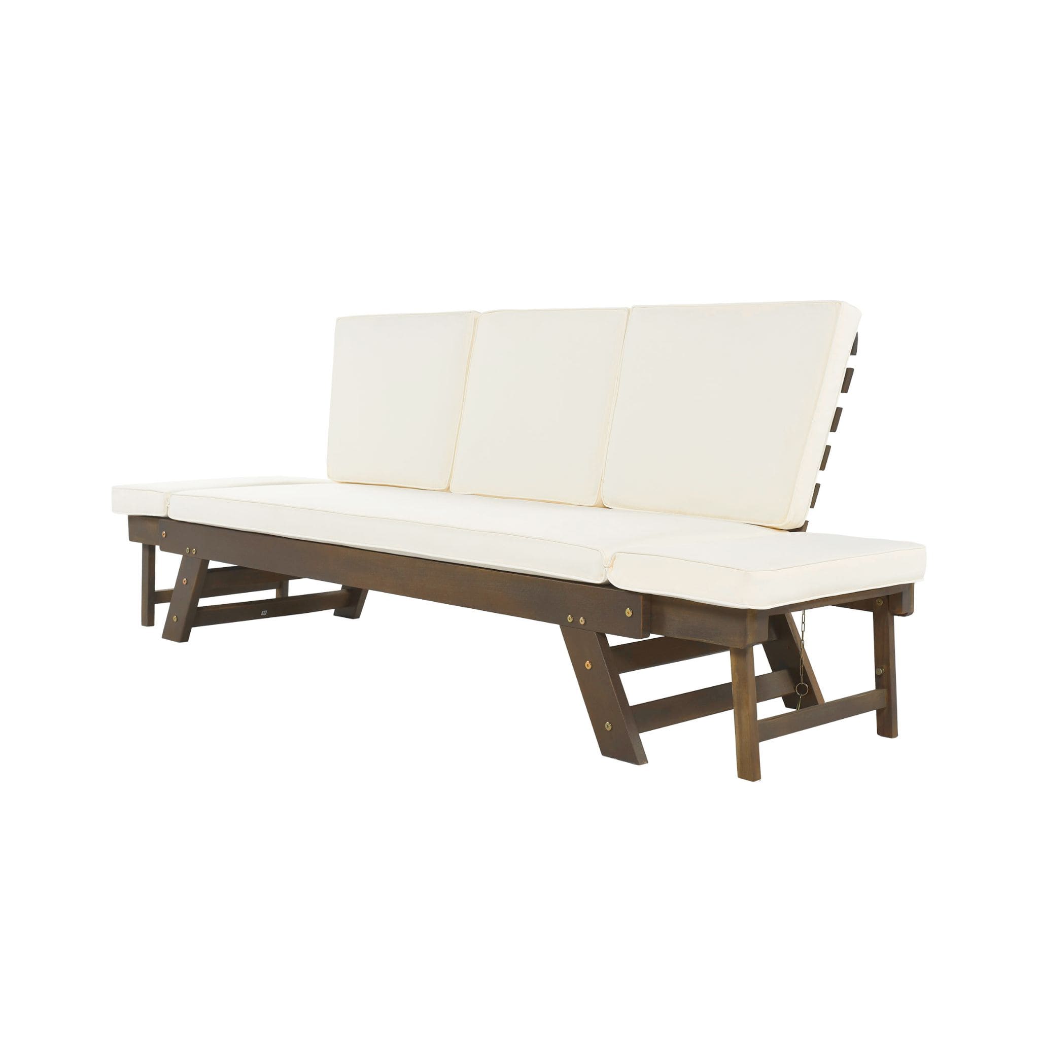 Outdoor Adjustable Wooden Patio Daybed Sofa With Cushions (SAK41345) - Energize Trek
