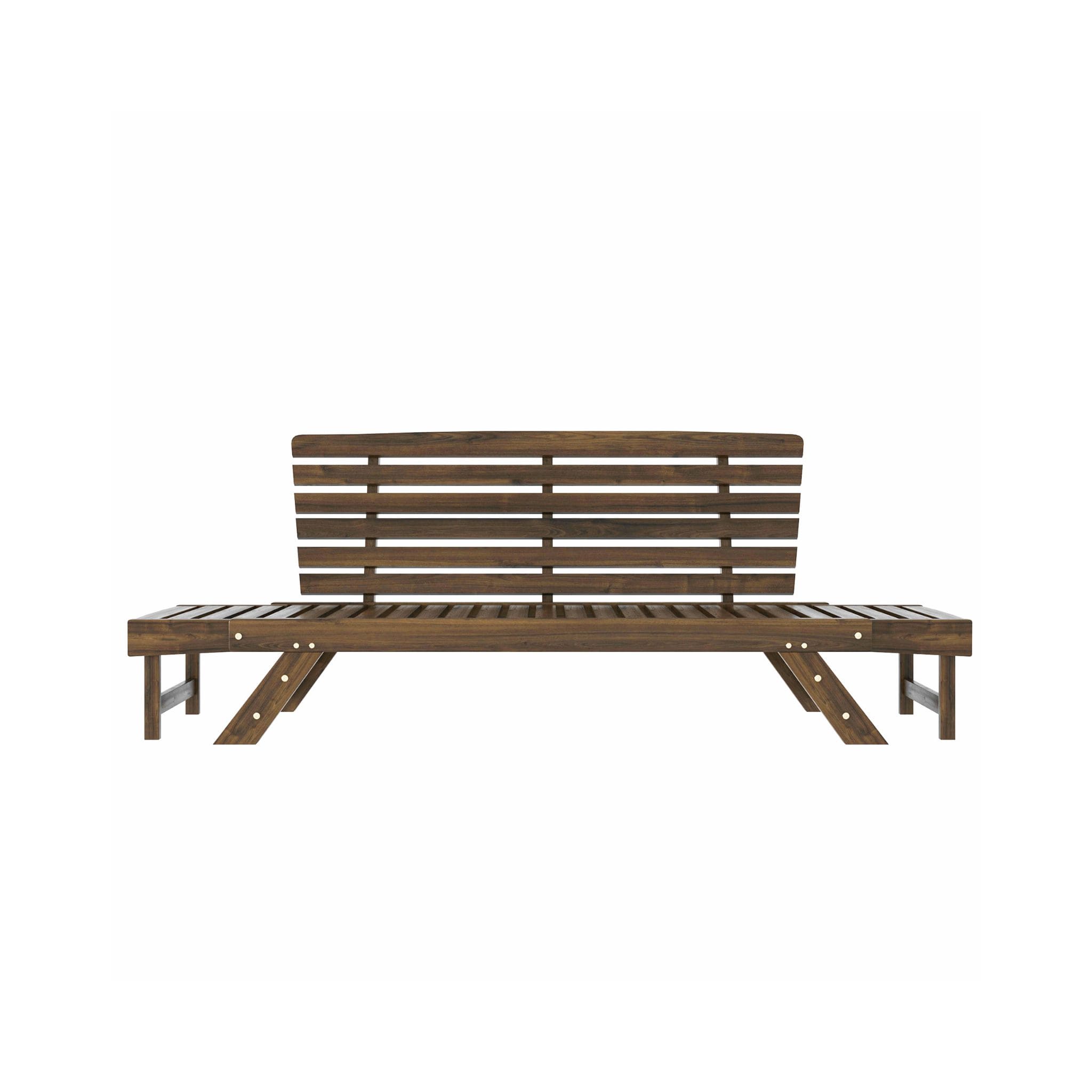 Outdoor Adjustable Wooden Patio Daybed Sofa With Cushions (SAK41345) - Energize Trek