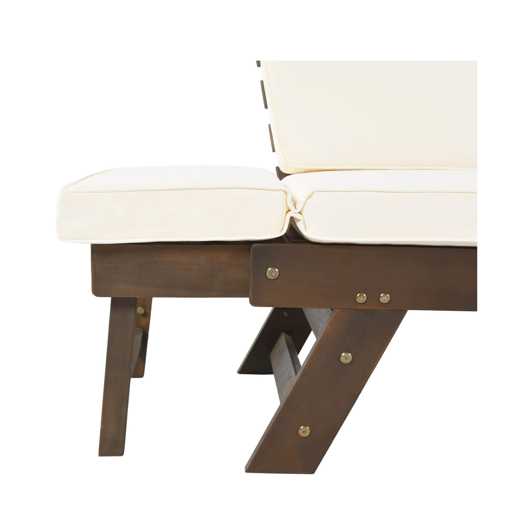 Outdoor Adjustable Wooden Patio Daybed Sofa With Cushions (SAK41345) - Energize Trek