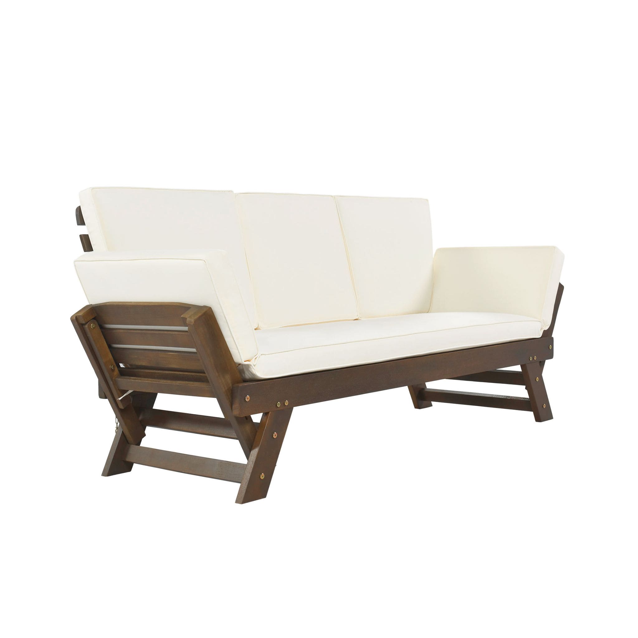 Outdoor Adjustable Wooden Patio Daybed Sofa With Cushions (SAK41345) - Energize Trek