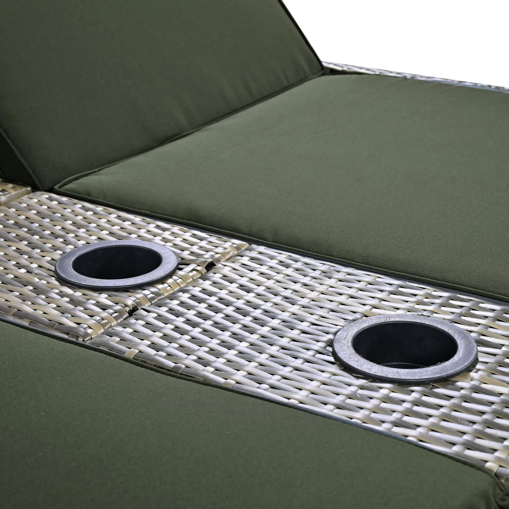 Outdoor Rattan Patio Daybed With Adjustable Backrest, Canopy Roof, Storage Box And Cup Holders (SAK54220) - Energize Trek