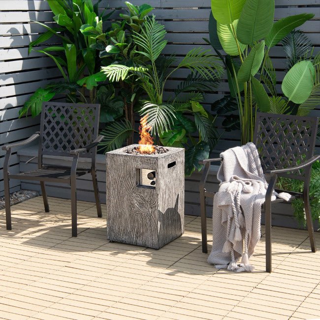 Premium 16FT Square Outdoor Propane Fire Pit W/ Lava Rocks Waterproof Cover, 30,000 BTU (93195268) - Energize Trek