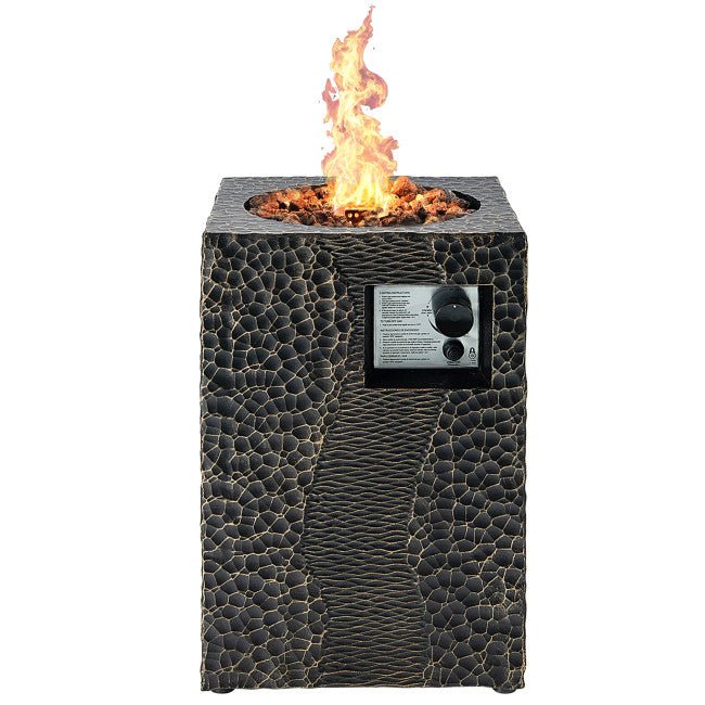 Premium 16FT Square Outdoor Propane Fire Pit W/ Lava Rocks Waterproof Cover, 30,000 BTU (93195268) - Energize Trek