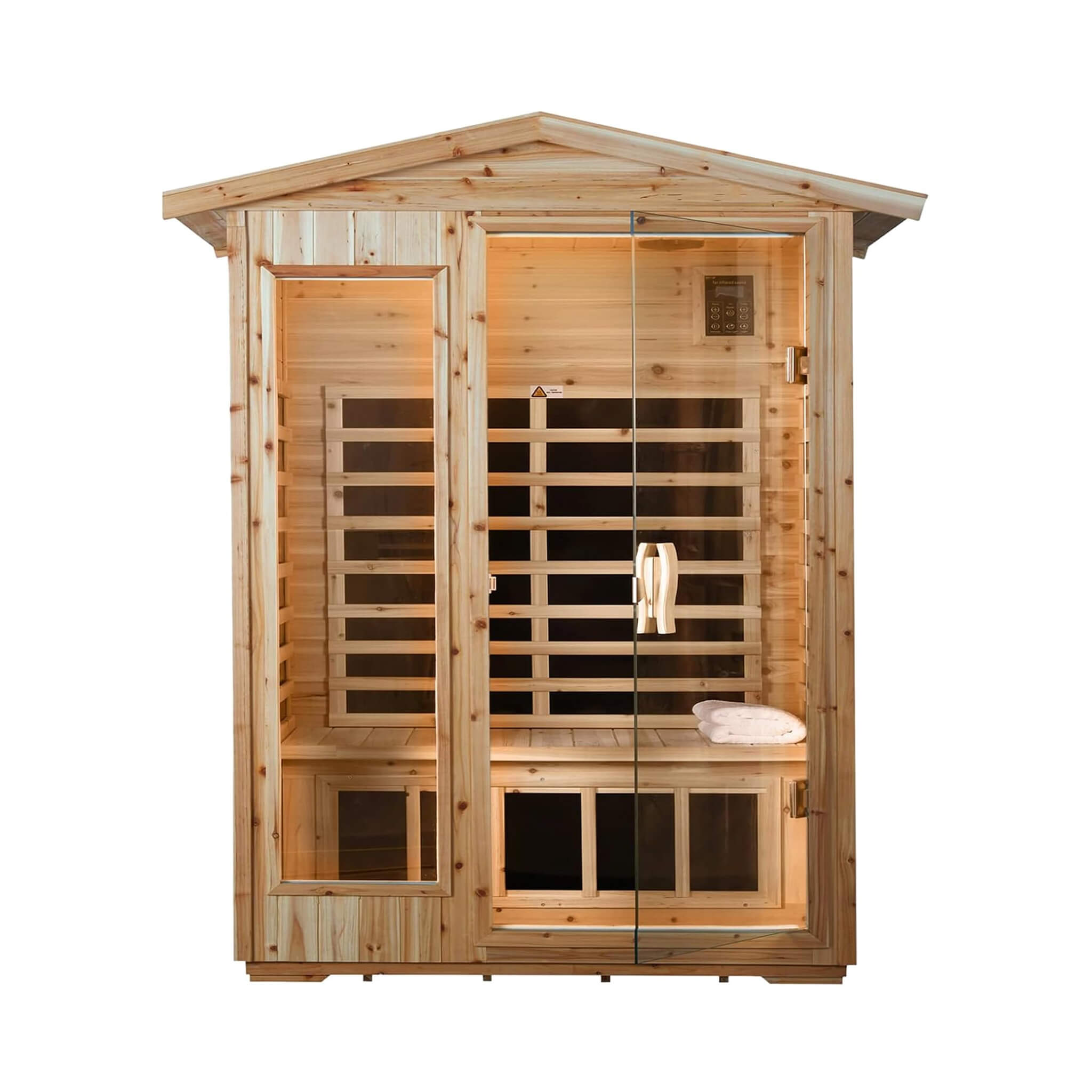 Premium 2-Person Indoor Outdoor Low EMF FAR-Infrared Hemlock Wood Personal Home Sauna Spa, 1750W (SAK27451) - Energize Trek