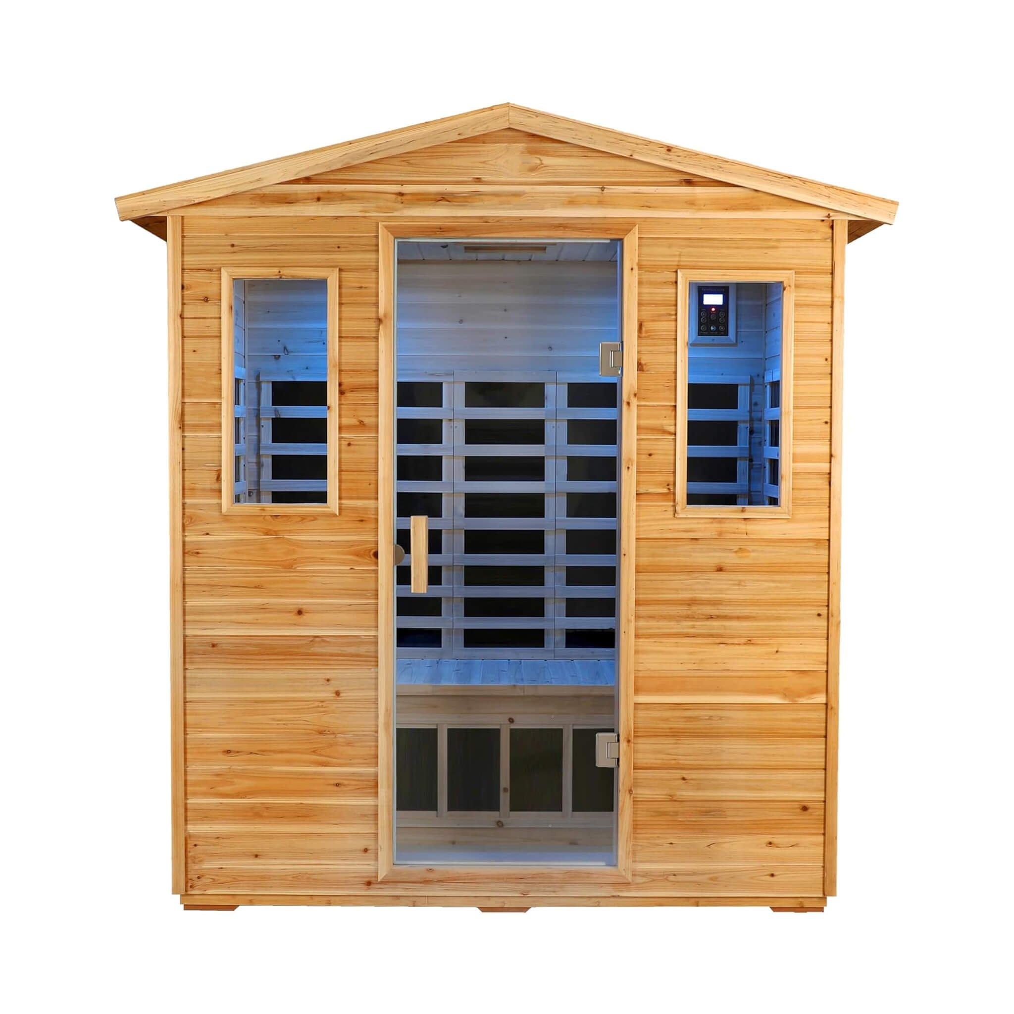 Deluxe 3-Person Outdoor Full Spectrum Low EMF Infrared Home Sauna With Bluetooth Speakers And LED Reading Light (SAK14098) - Energize Trek