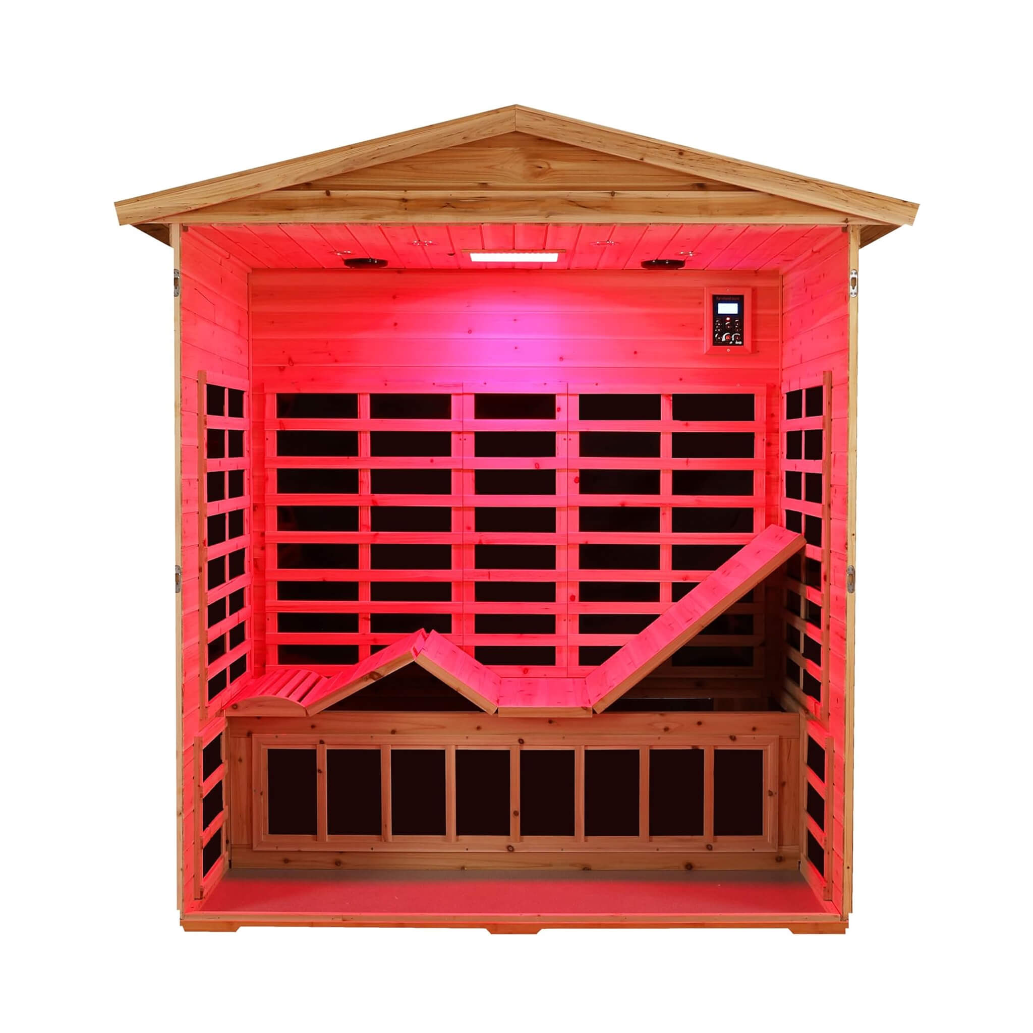 Deluxe 3-Person Outdoor Full Spectrum Low EMF Infrared Home Sauna With Bluetooth Speakers And LED Reading Light (SAK14098) - Energize Trek