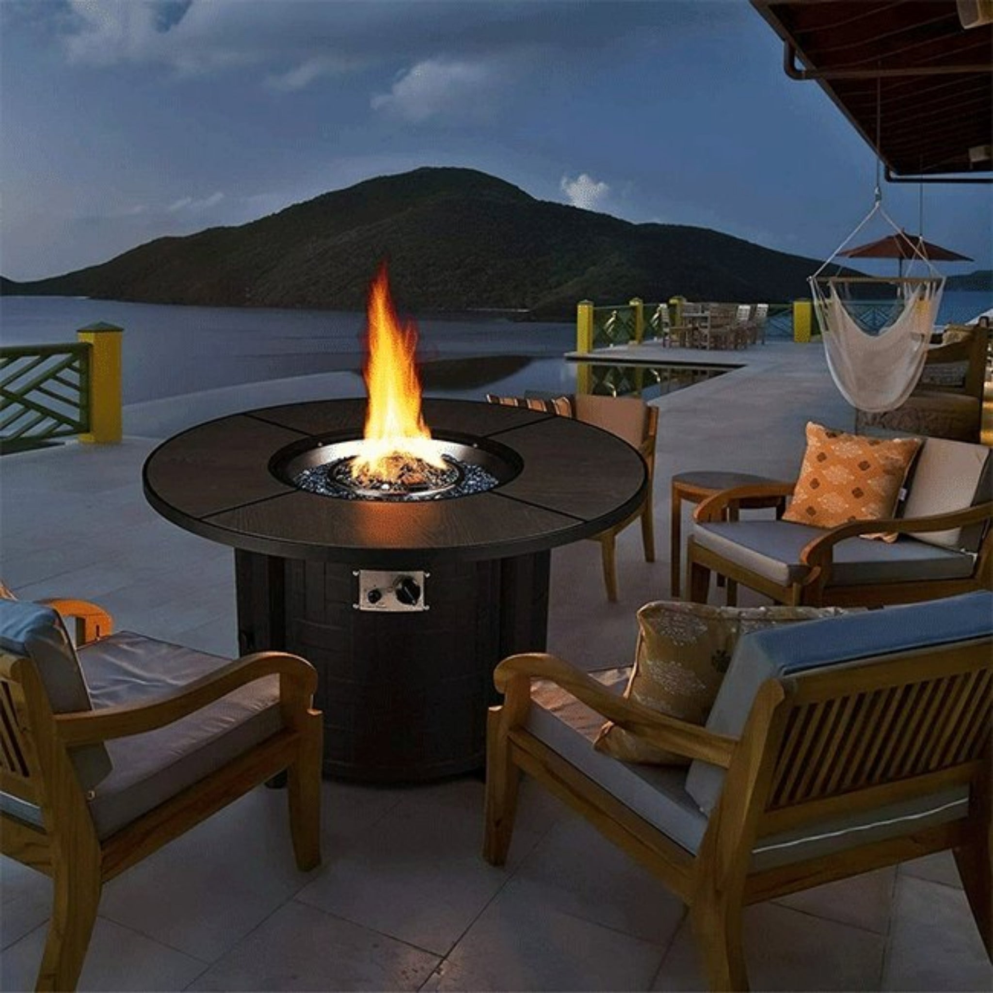 Premium 42" Outdoor Propane Patio Gas Fire Pit Coffee Table W/ Cover, 50K BTU (SAK95331) - Energize Trek