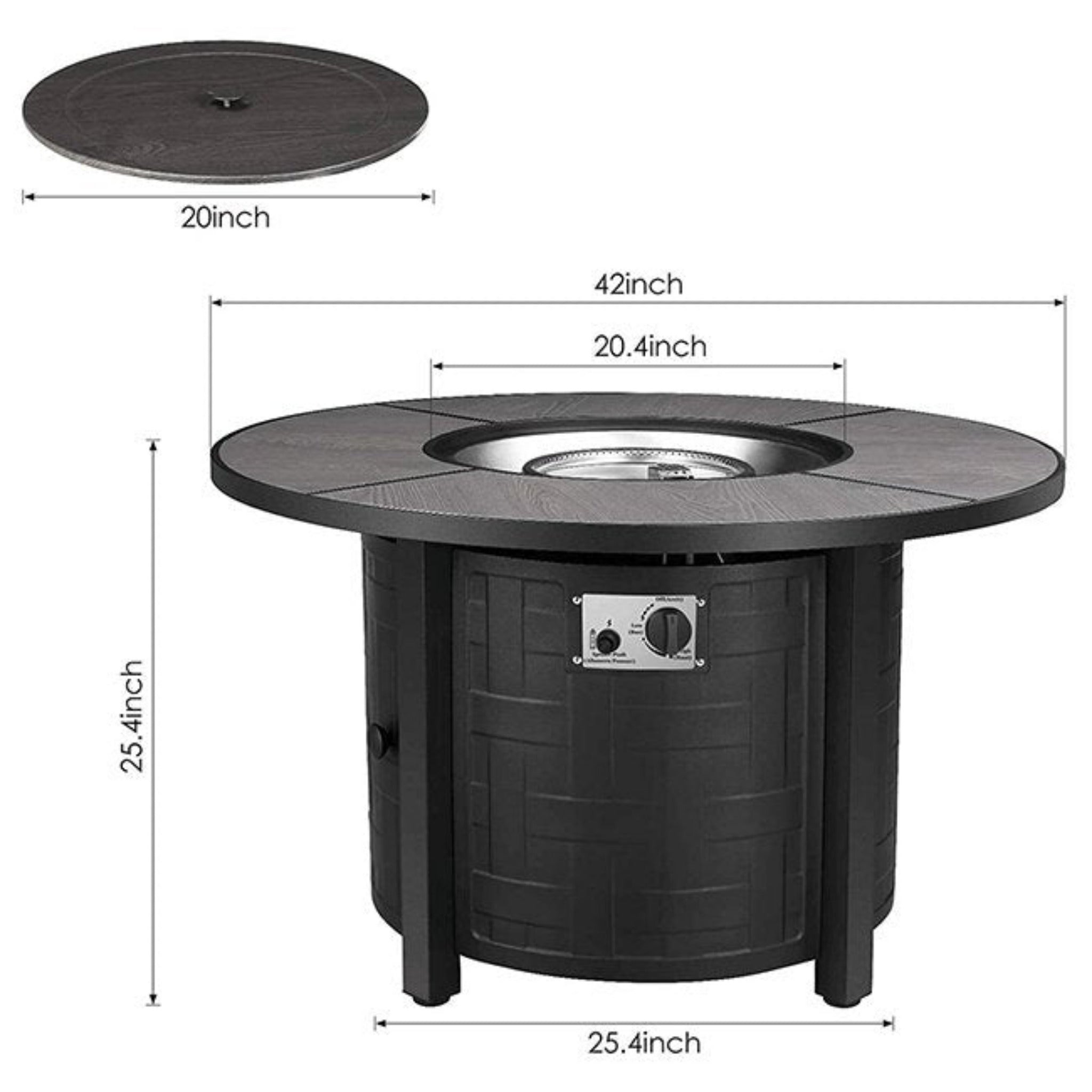 Premium 42" Outdoor Propane Patio Gas Fire Pit Coffee Table W/ Cover, 50K BTU (SAK95331) - Energize Trek