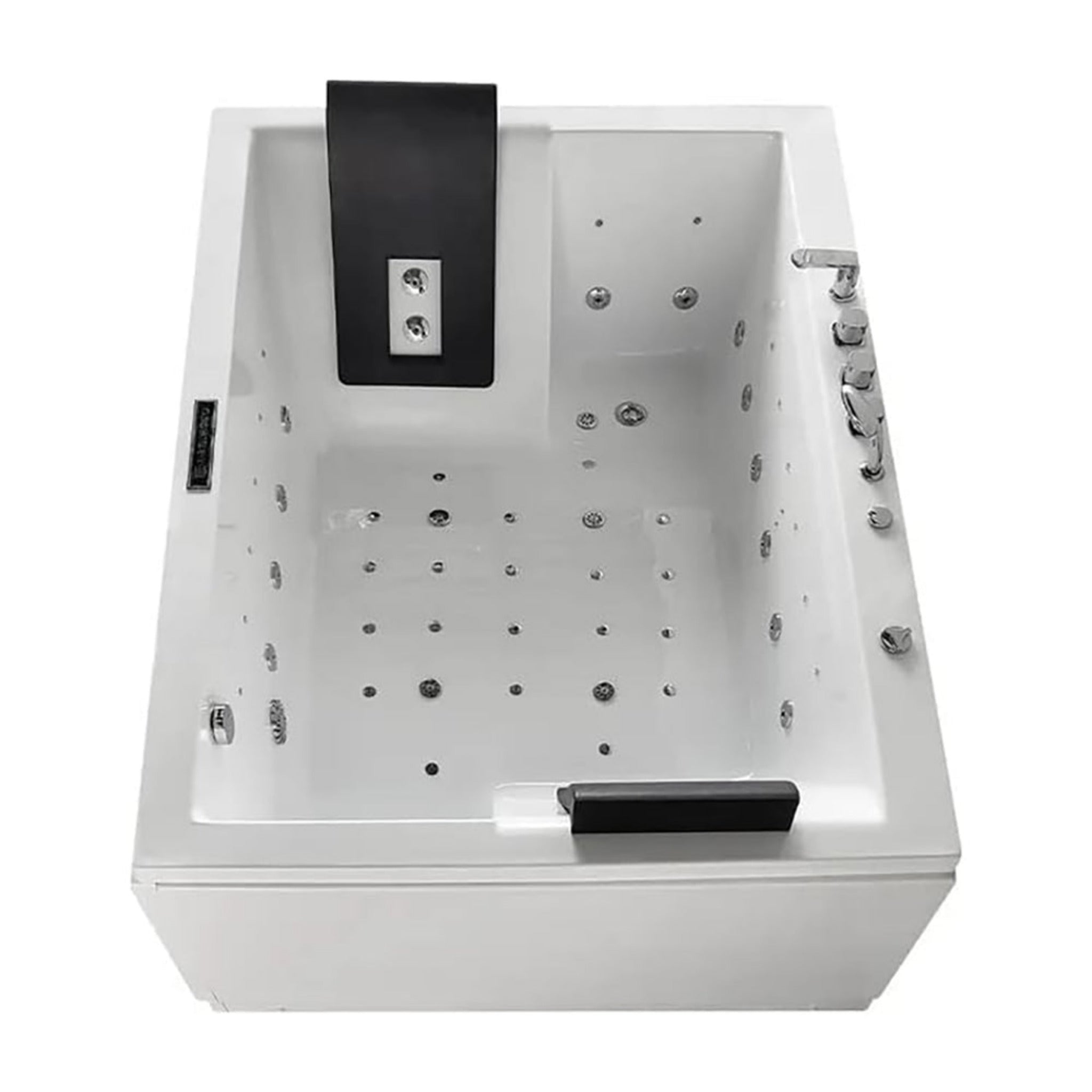 Premium 71 Inch Modern Acrylic Soaking Bathtub With Bubble Jets And LED Lighting (SAK26415) - Energize Trek