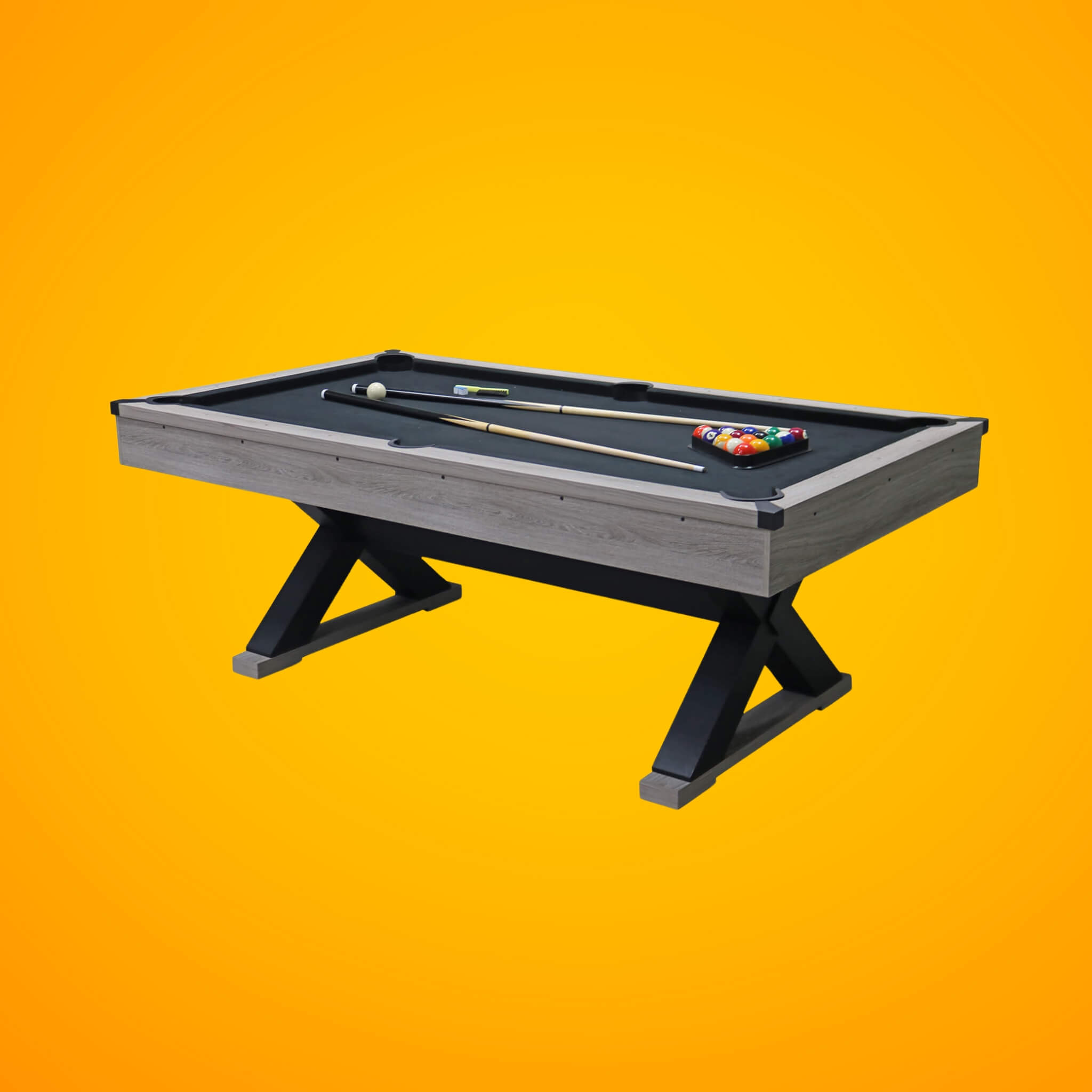 Premium 7FT Wood Billiards Pool Snooker Table Game Set With X-Shaped Legs (SAK32091) - Energize Trek