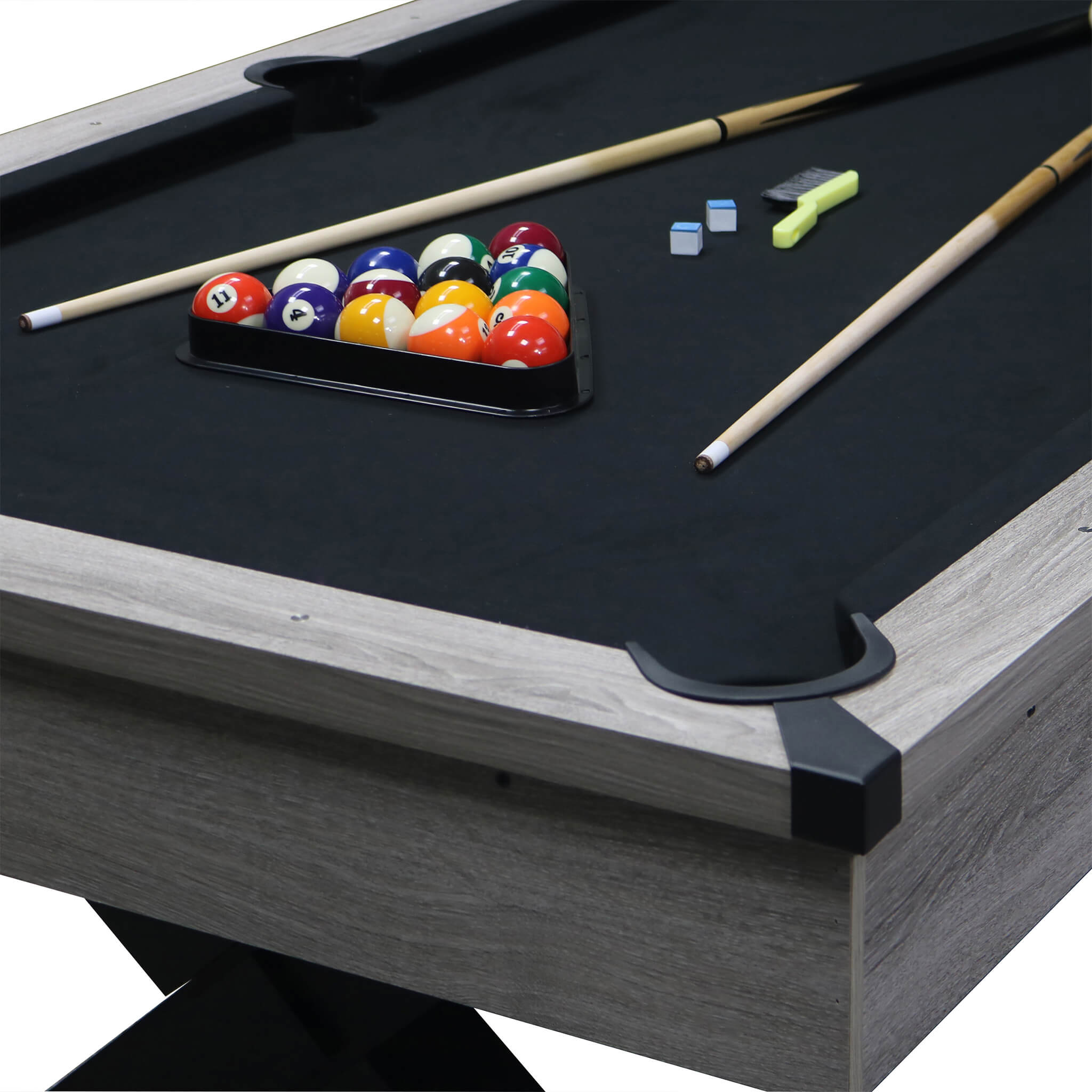 Premium 7FT Wood Billiards Pool Snooker Table Game Set With X-Shaped Legs (SAK32091) - Energize Trek