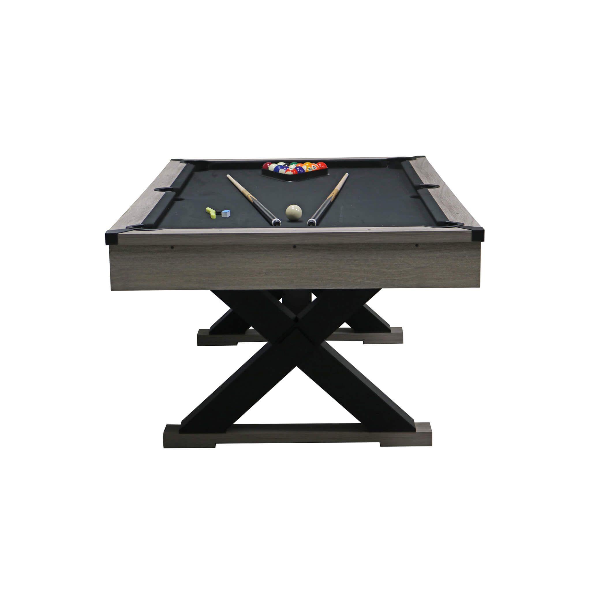 Premium 7FT Wood Billiards Pool Snooker Table Game Set With X-Shaped Legs (SAK32091) - Energize Trek