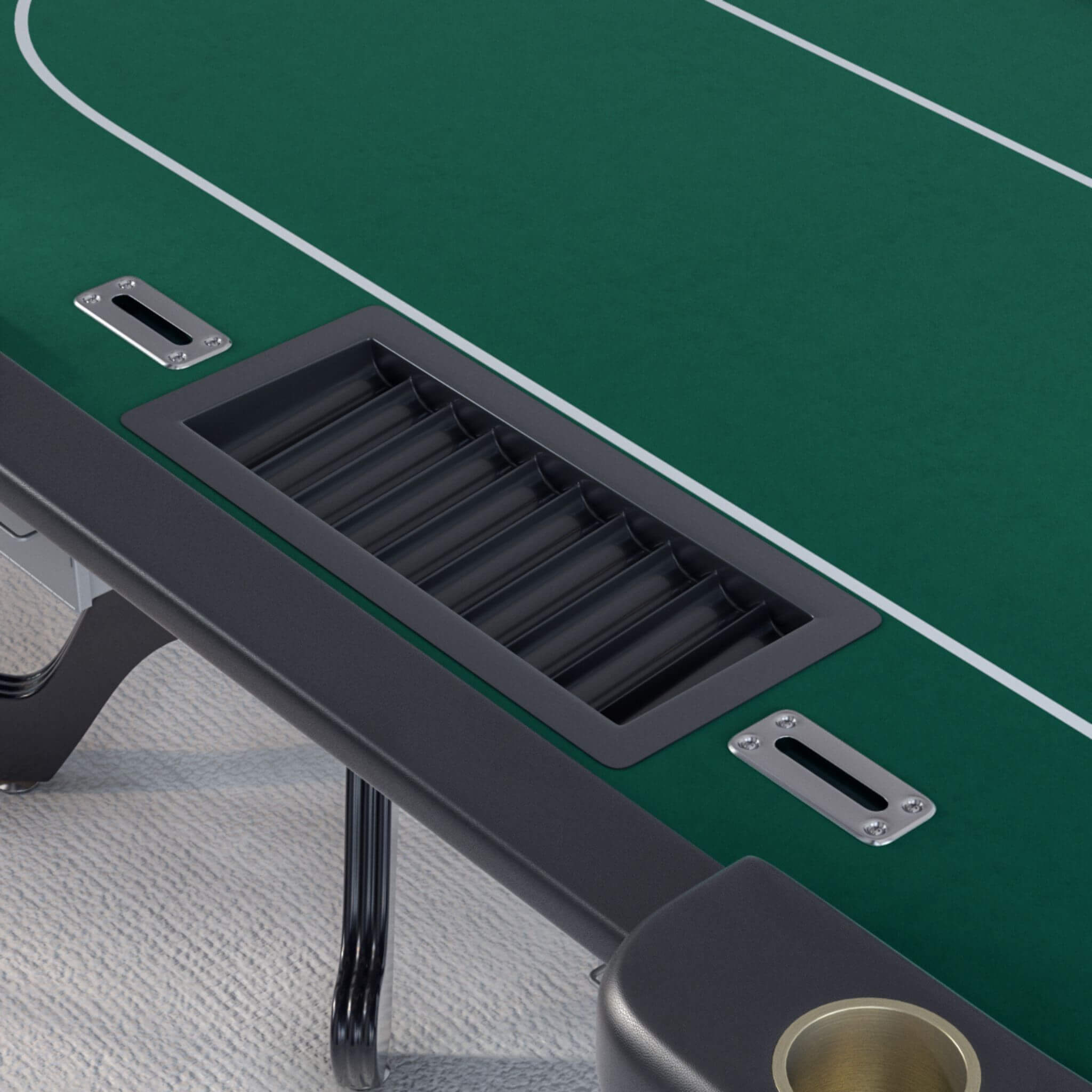Premium 96" Aura Oval Poker Table With Cup Holders, Chips Tray And Drop Box (SAK31045) - Energize Trek