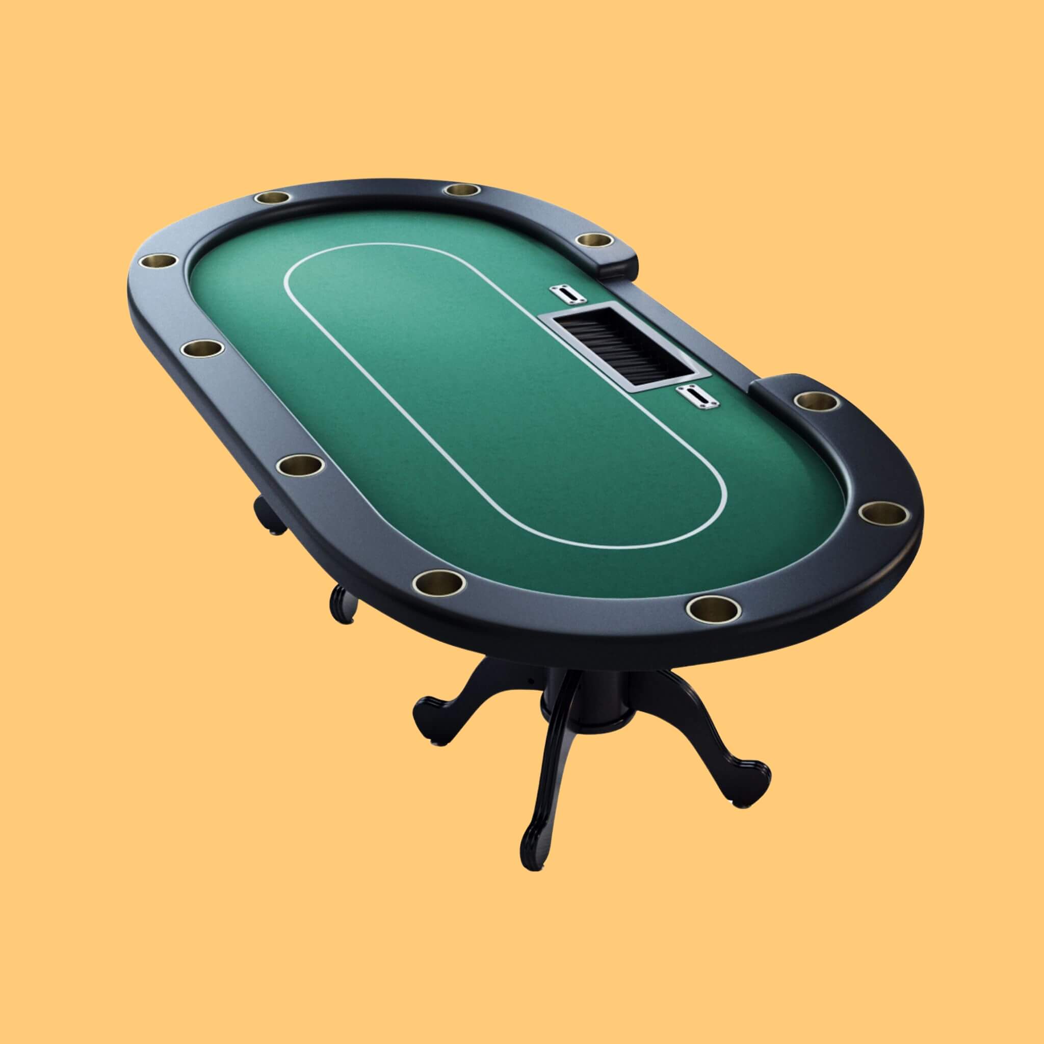 Premium 96" Aura Oval Poker Table With Cup Holders, Chips Tray And Drop Box (SAK31045) - Energize Trek