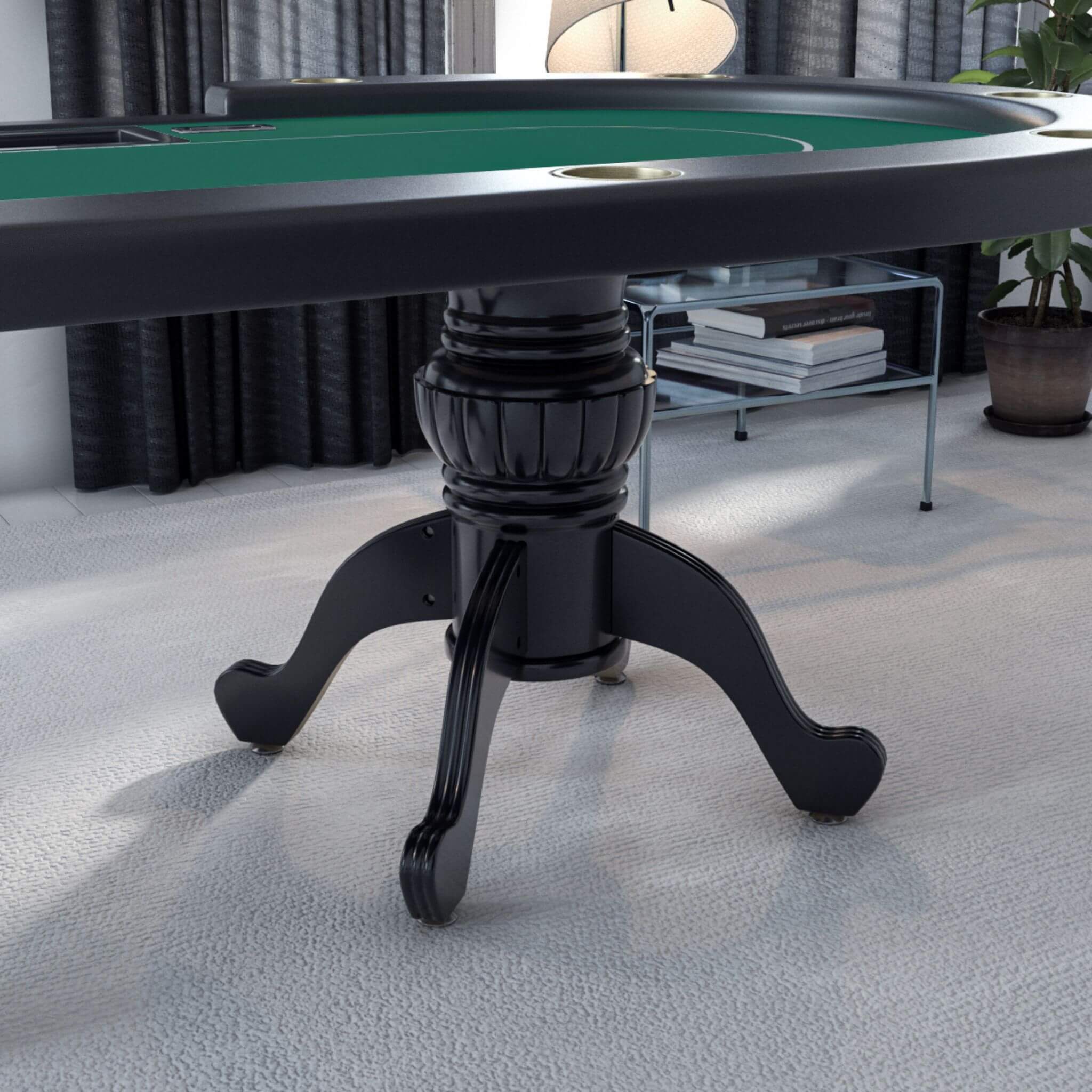 Premium 96" Aura Oval Poker Table With Cup Holders, Chips Tray And Drop Box (SAK31045) - Energize Trek
