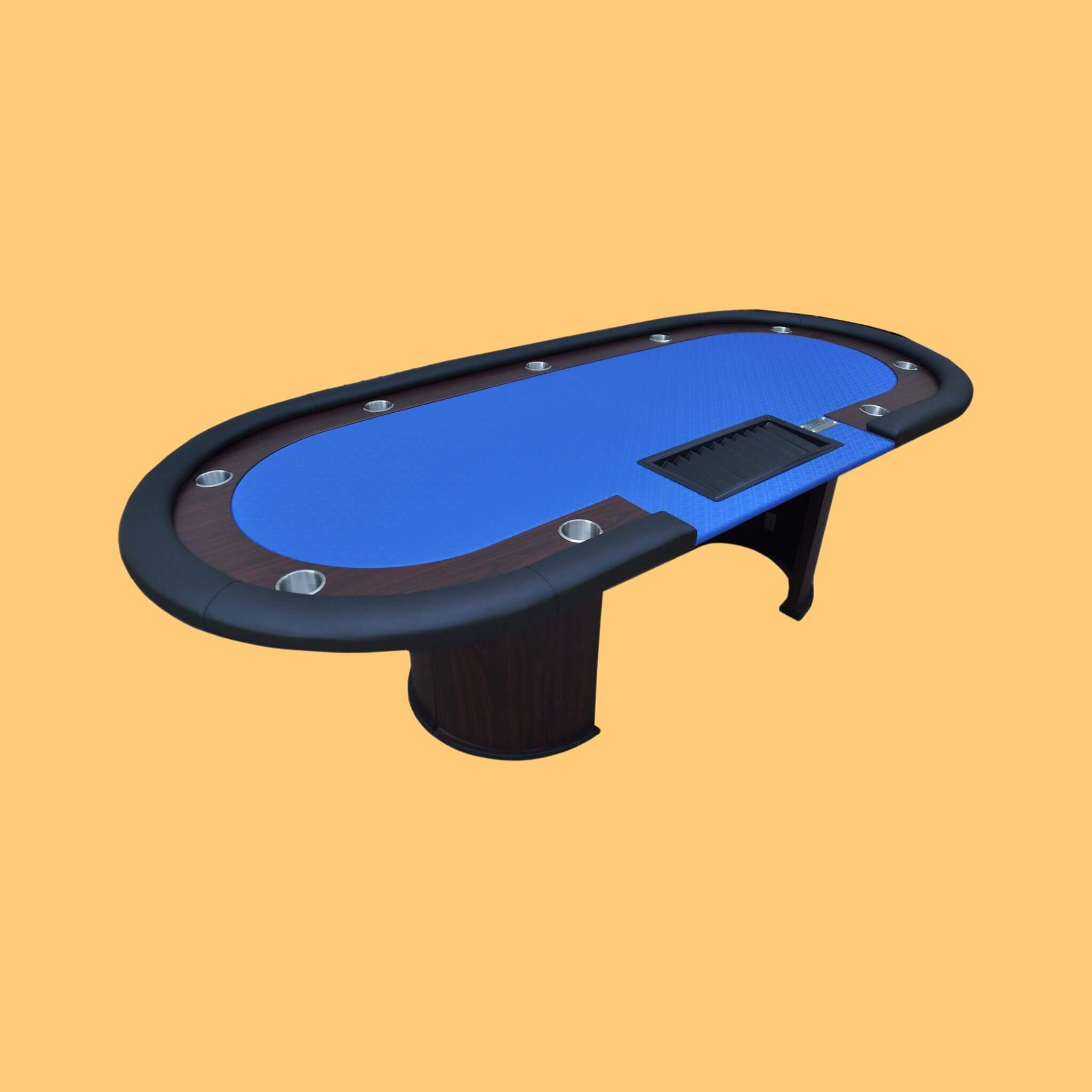 Premium 96 Inch Poker Table With U Shape Legs, Drox Box, Chips Tray (SAK40152) - Energize Trek